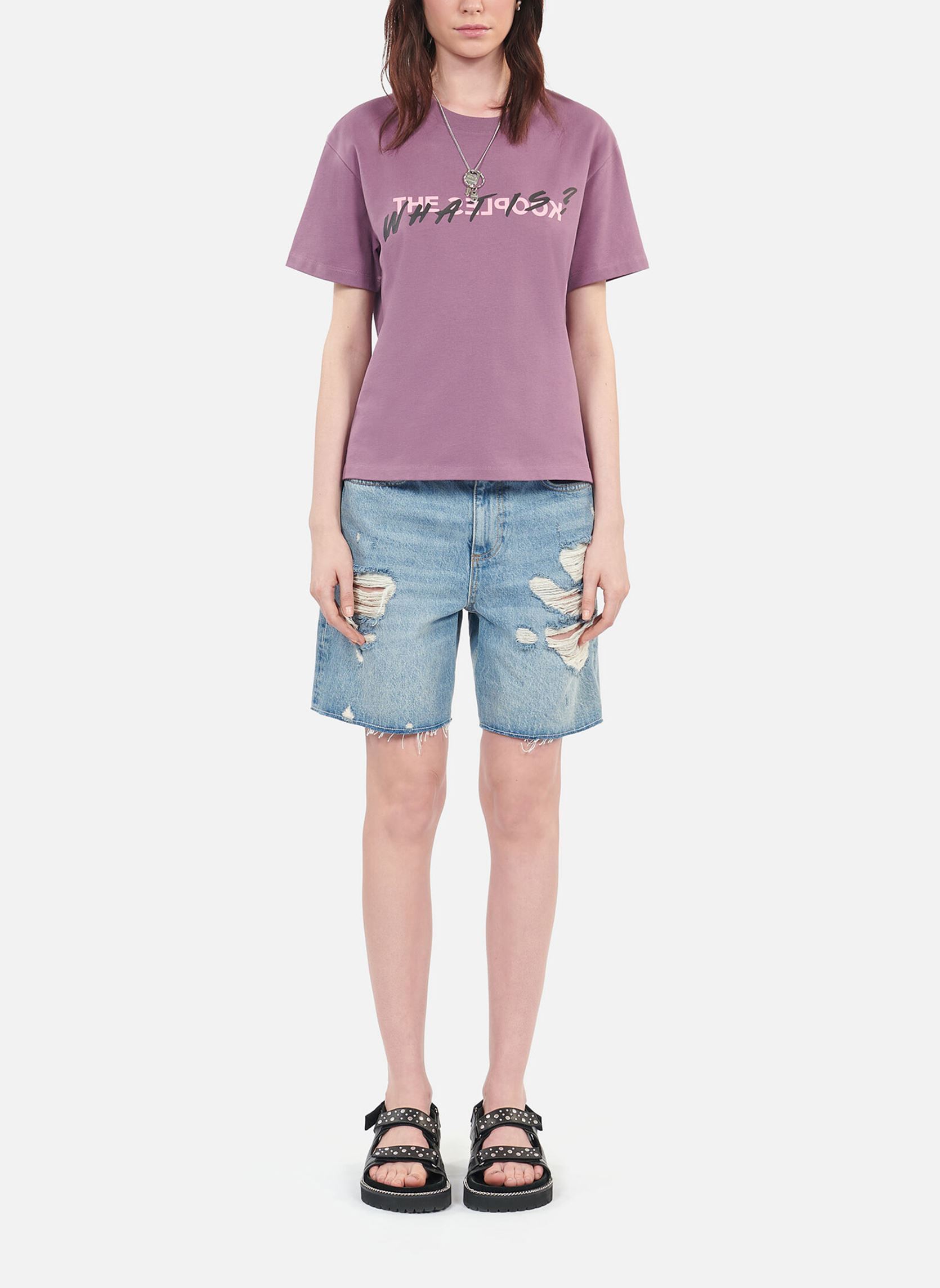 Tee-shirts manches courtes FTSC29015K femme violet The Kooples Tee-shirts manches courtes FTSC29015K femme violet PUR08