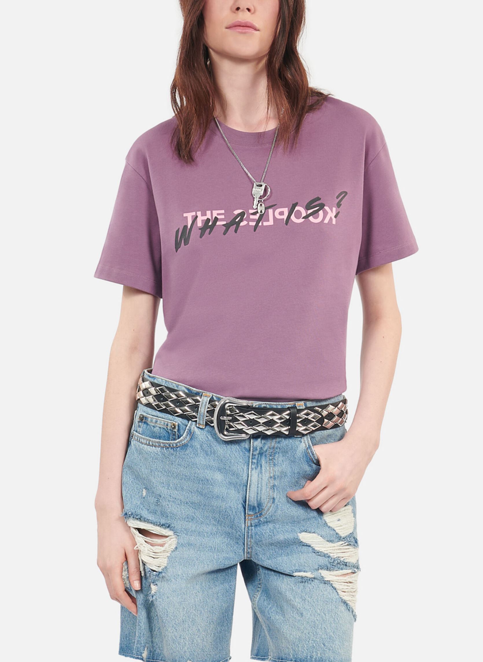 Tee-shirts manches courtes FTSC29015K femme violet The Kooples Tee-shirts manches courtes FTSC29015K femme violet PUR08