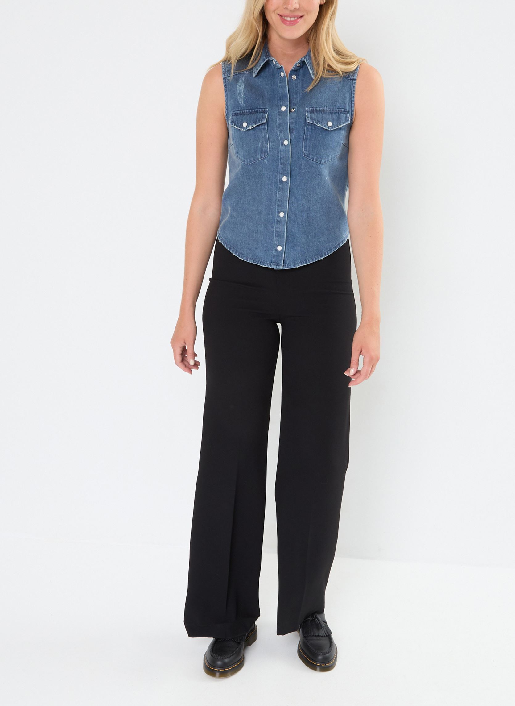 Vestes sans manches FCCD29000J femme bleu The Kooples Vestes sans manches FCCD29000J femme bleu BLU06