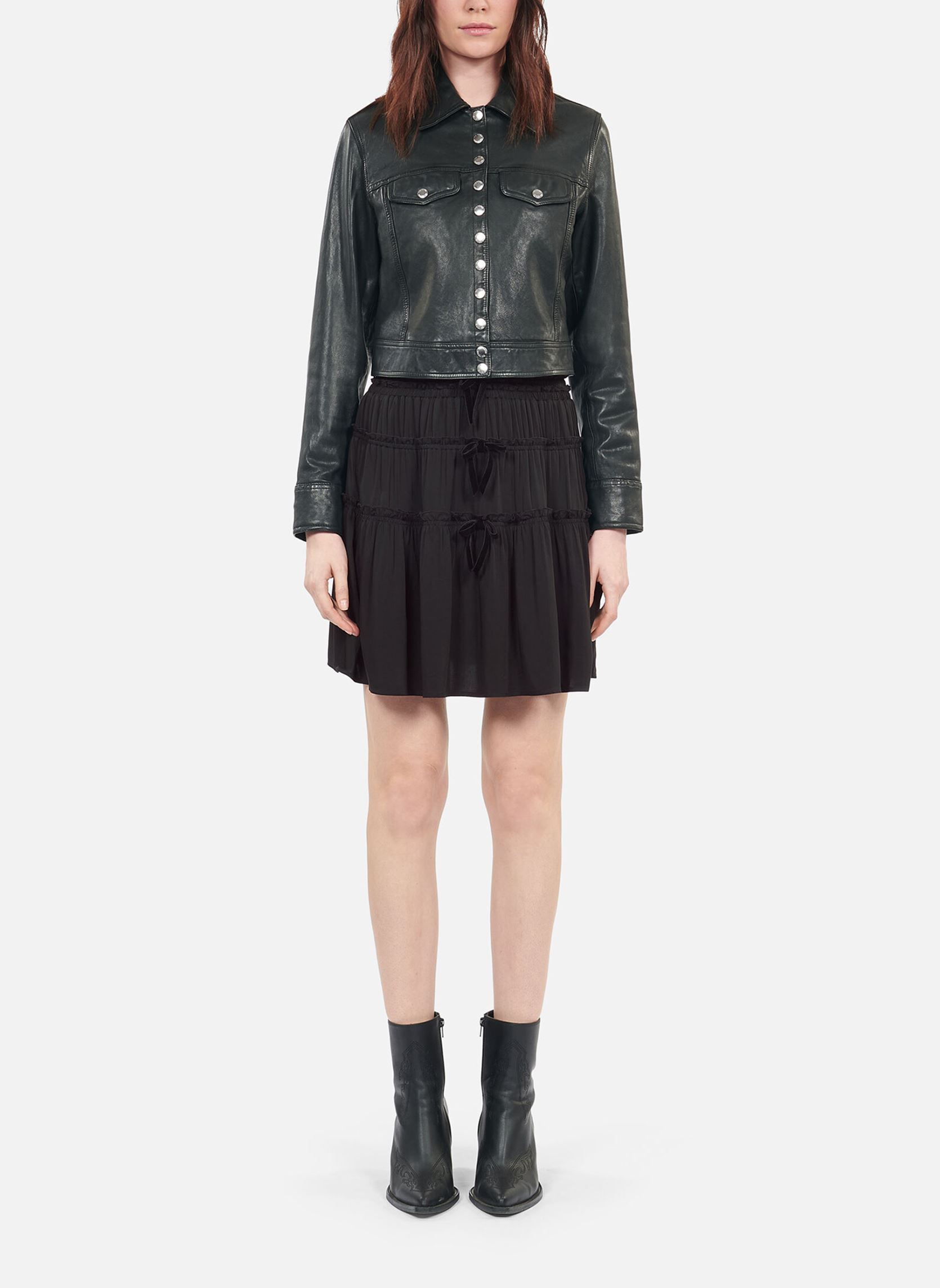 Korte rokken FJUP29005K dames zwart The Kooples Korte rokken FJUP29005K dames zwart BLA01