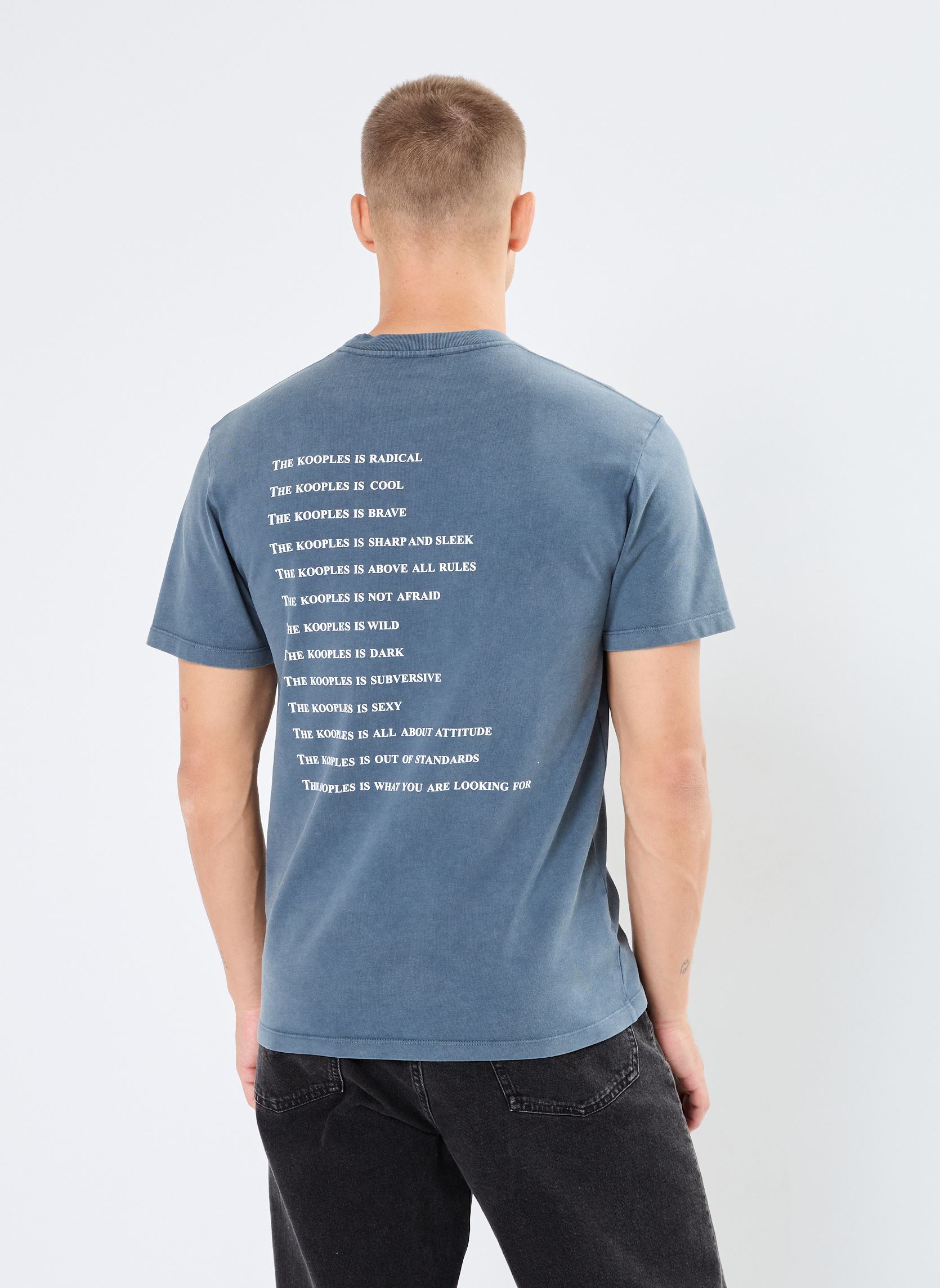 Tee-shirts manches courtes HTSC29014K homme bleu The Kooples Tee-shirts manches courtes HTSC29014K homme bleu BLU02