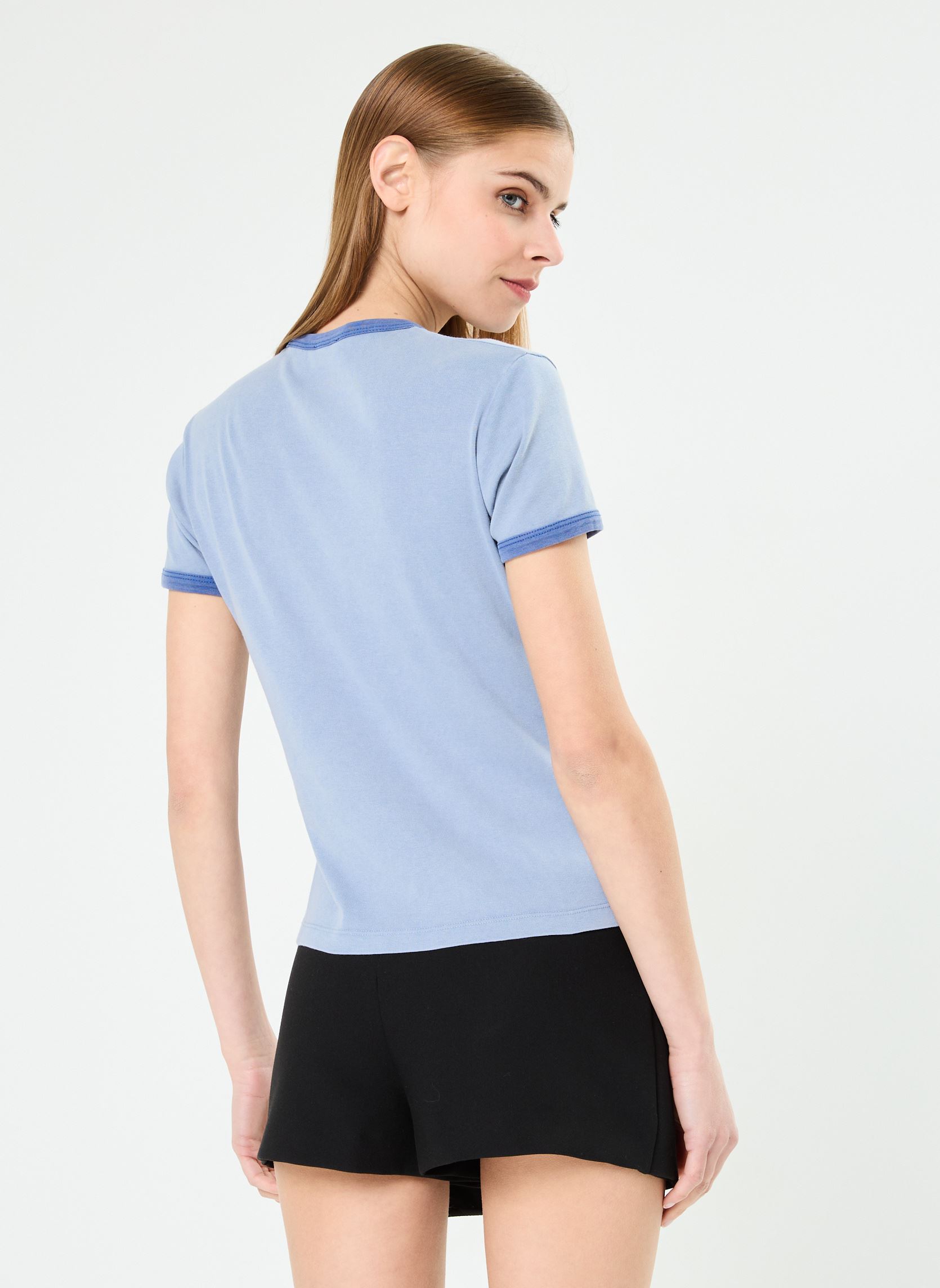 T-shirt a maniche corte FTSC29010K donna blu The Kooples T-shirt a maniche corte FTSC29010K donna blu BLU12