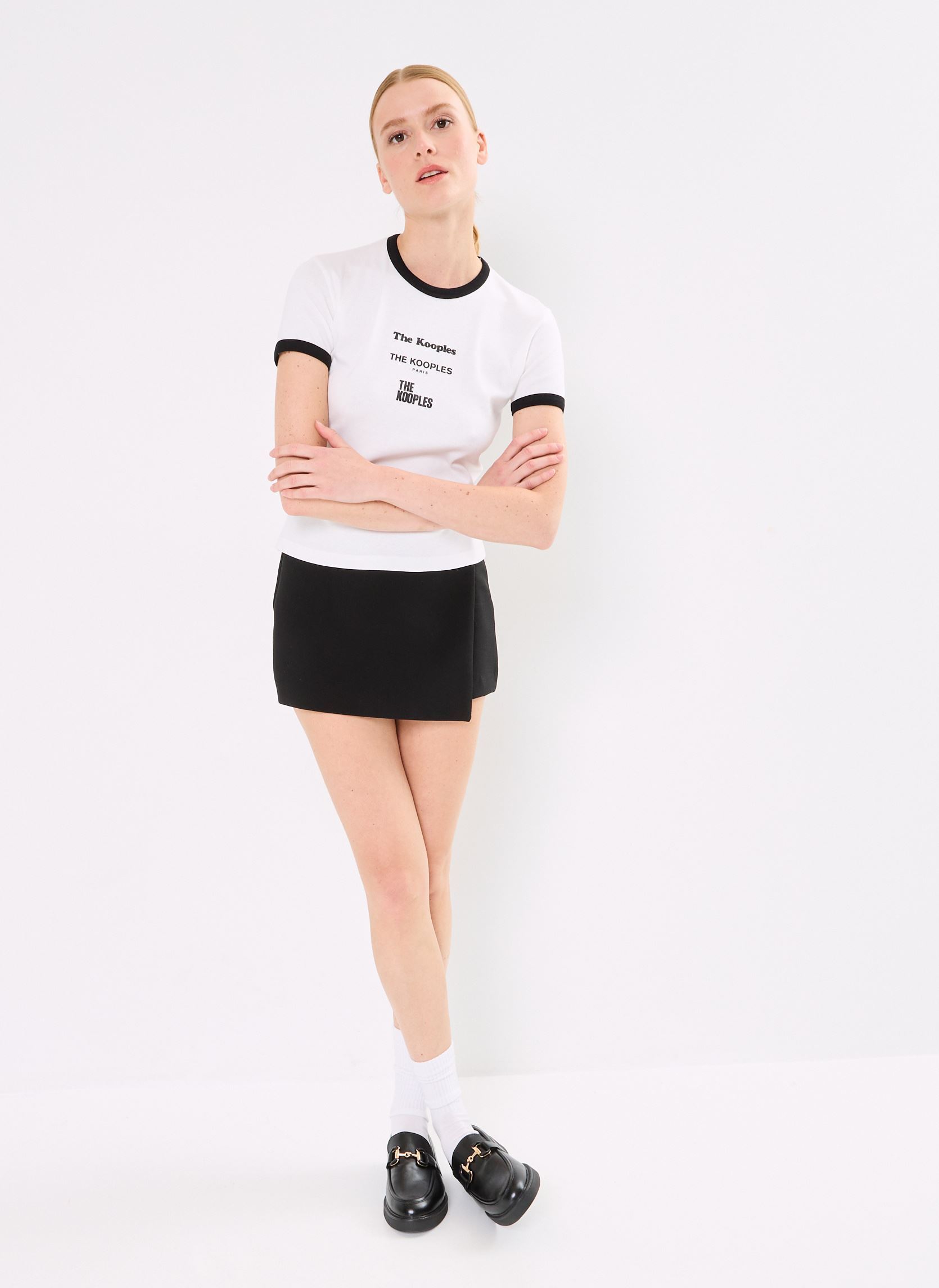 Tee-shirts manches courtes FTSC29000K femme blanc The Kooples Tee-shirts manches courtes FTSC29000K femme blanc WHI01