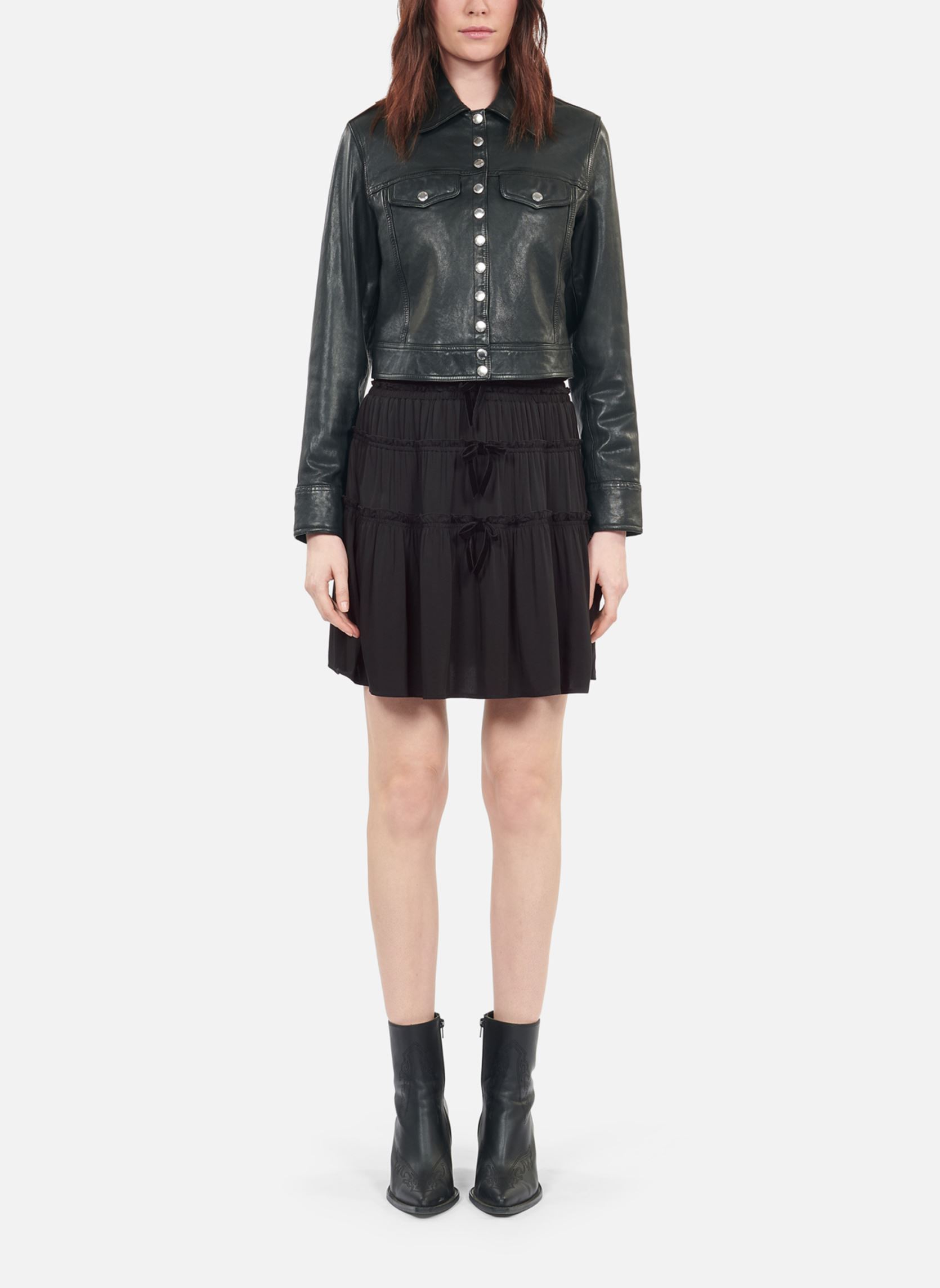 Gonne lunghe FJUP29007K donna nero The Kooples Gonne lunghe FJUP29007K donna nero BLA01