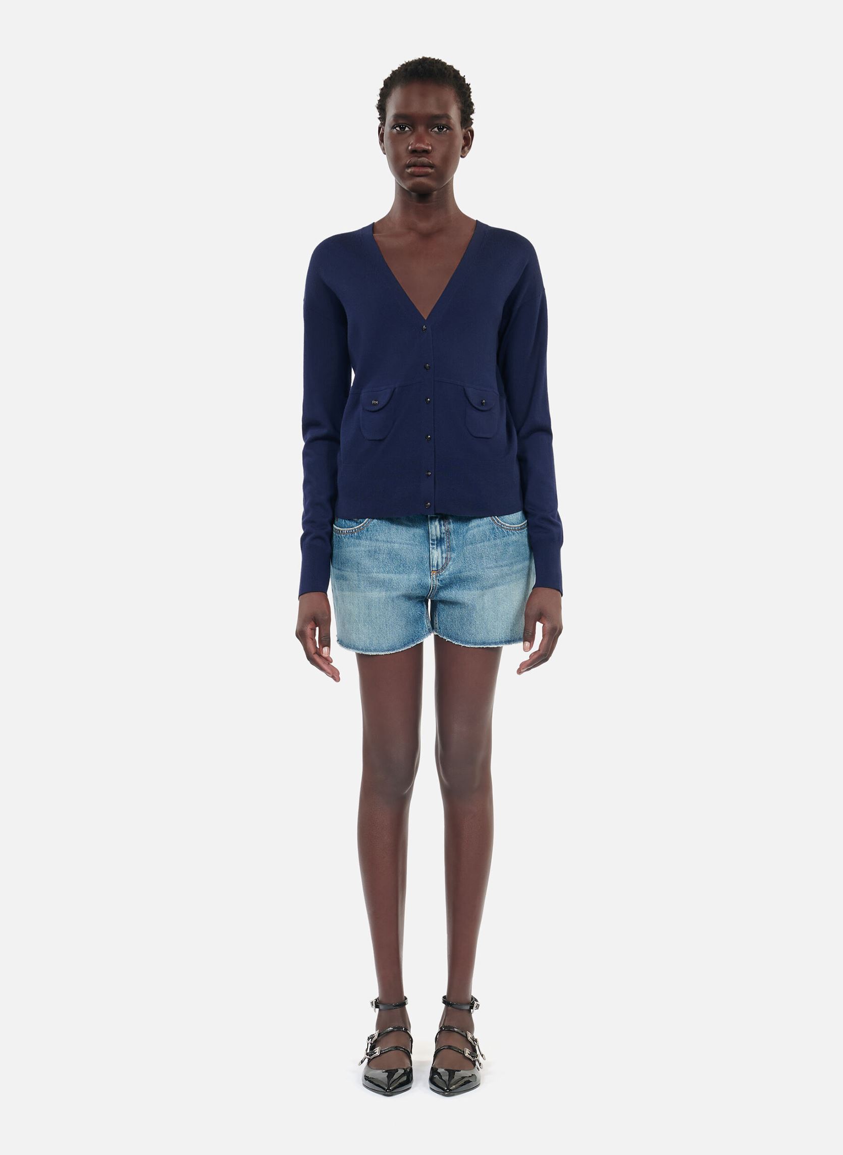Gilets FCAR29018K femme bleu The Kooples Gilets FCAR29018K femme bleu NAV01