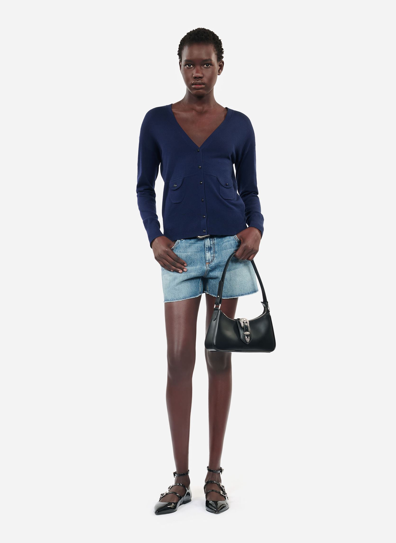 Gilets FCAR29018K femme bleu The Kooples Gilets FCAR29018K femme bleu NAV01