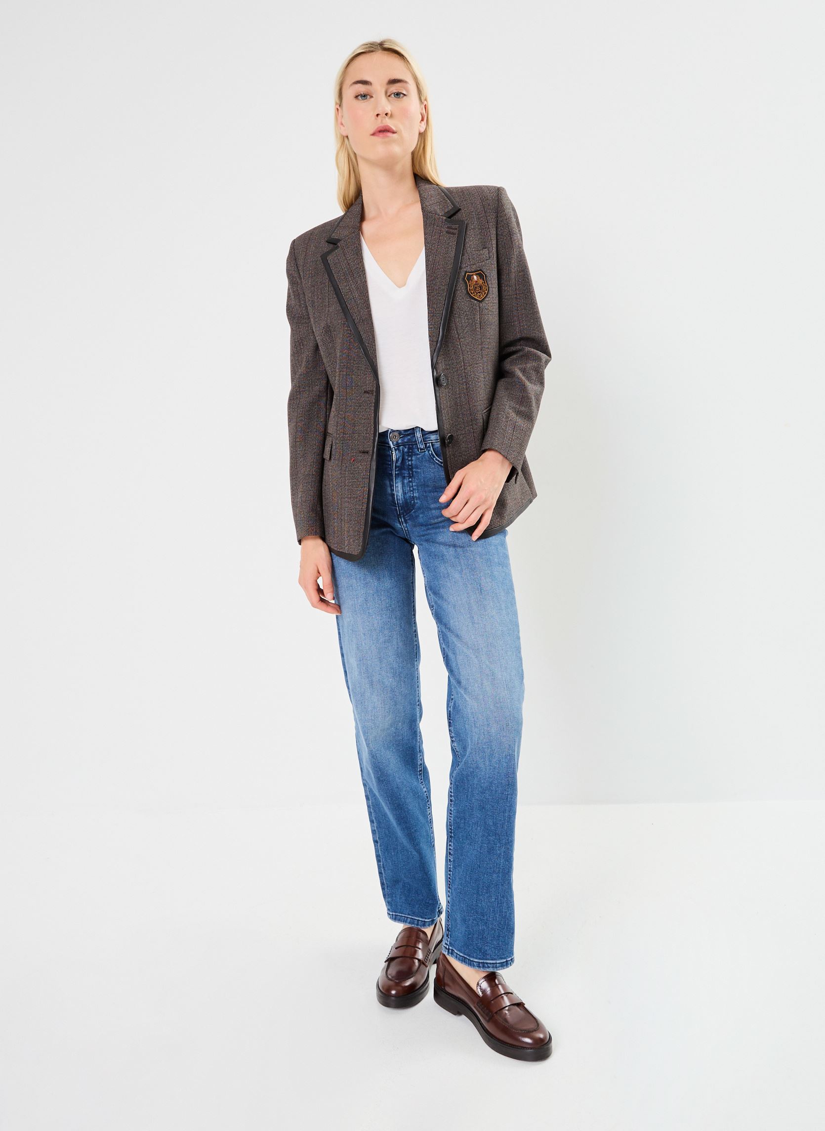 Vestes de blazer FVES29026K femme marron The Kooples Vestes de blazer FVES29026K femme marron BRW01