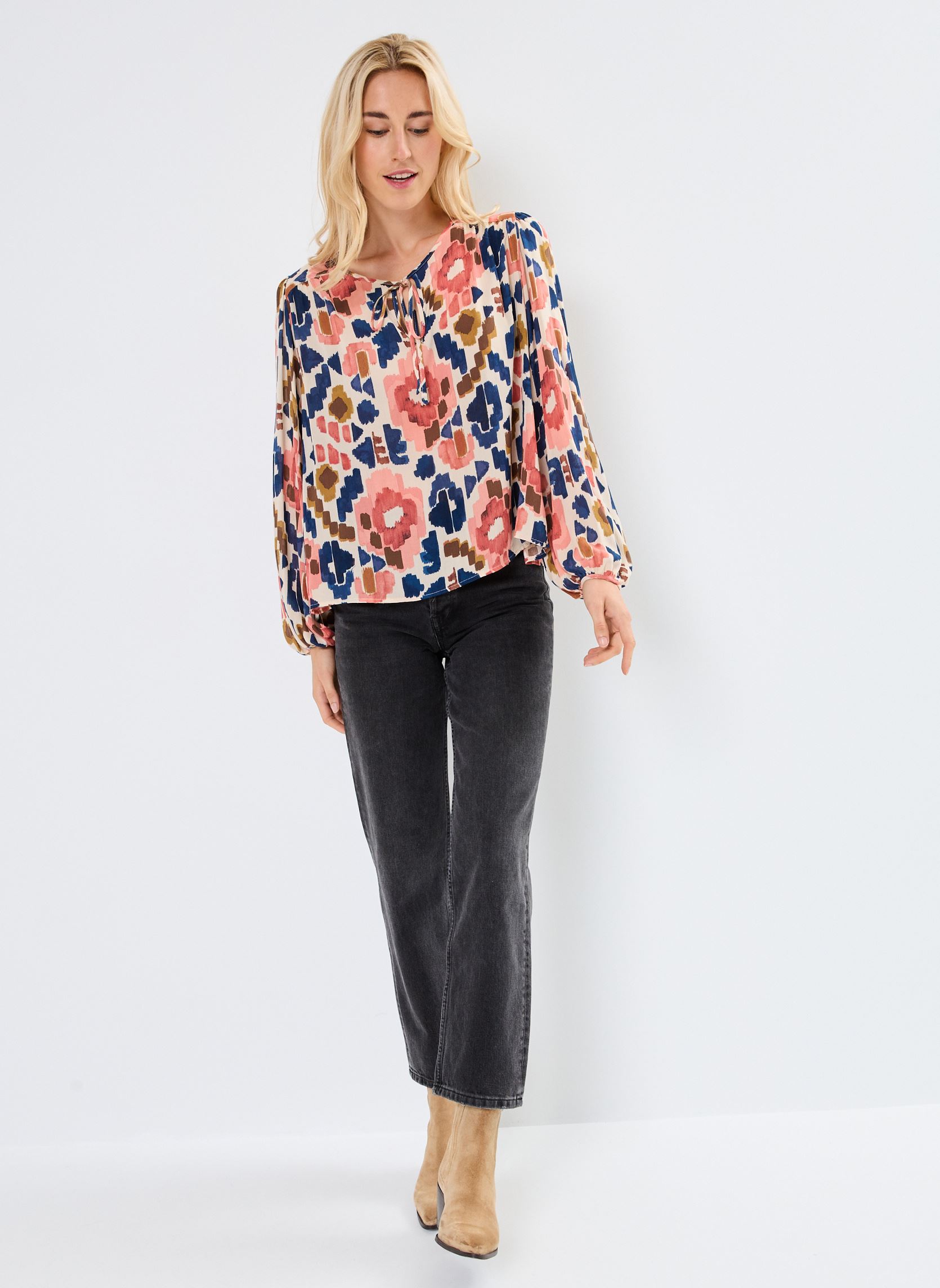 Langarm-Blusen Nolene damen mehrfarbig Grace & Mila Langarm-Blusen Nolene damen mehrfarbig Beige