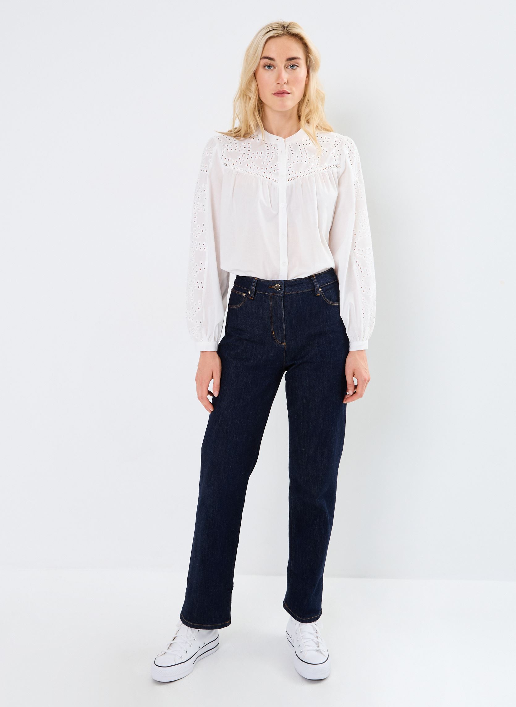 Blouses met lange mouwen Nolisa dames wit Grace & Mila Blouses met lange mouwen Nolisa dames wit Ecru