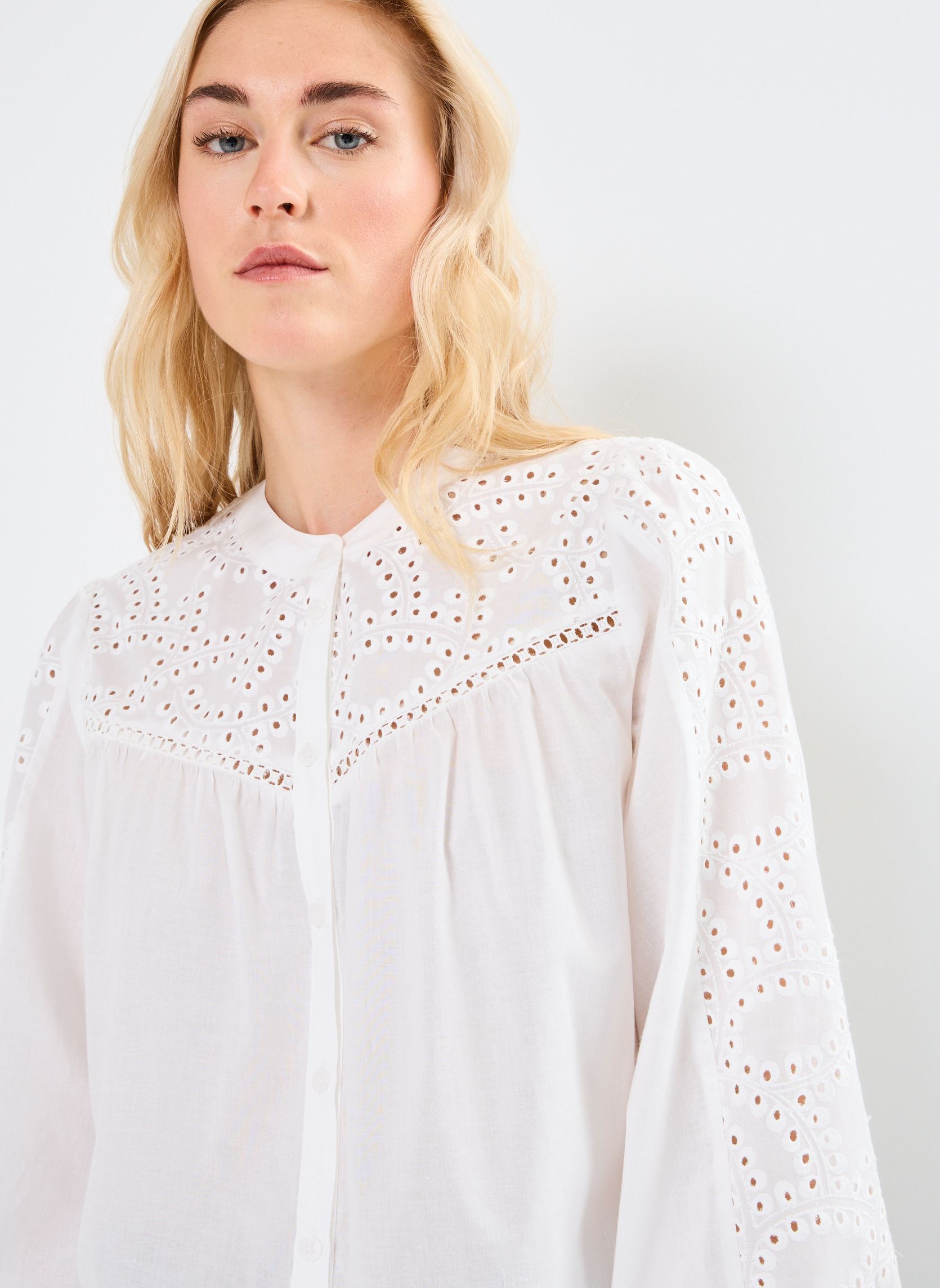 Blouses met lange mouwen Nolisa dames wit Grace & Mila Blouses met lange mouwen Nolisa dames wit Ecru