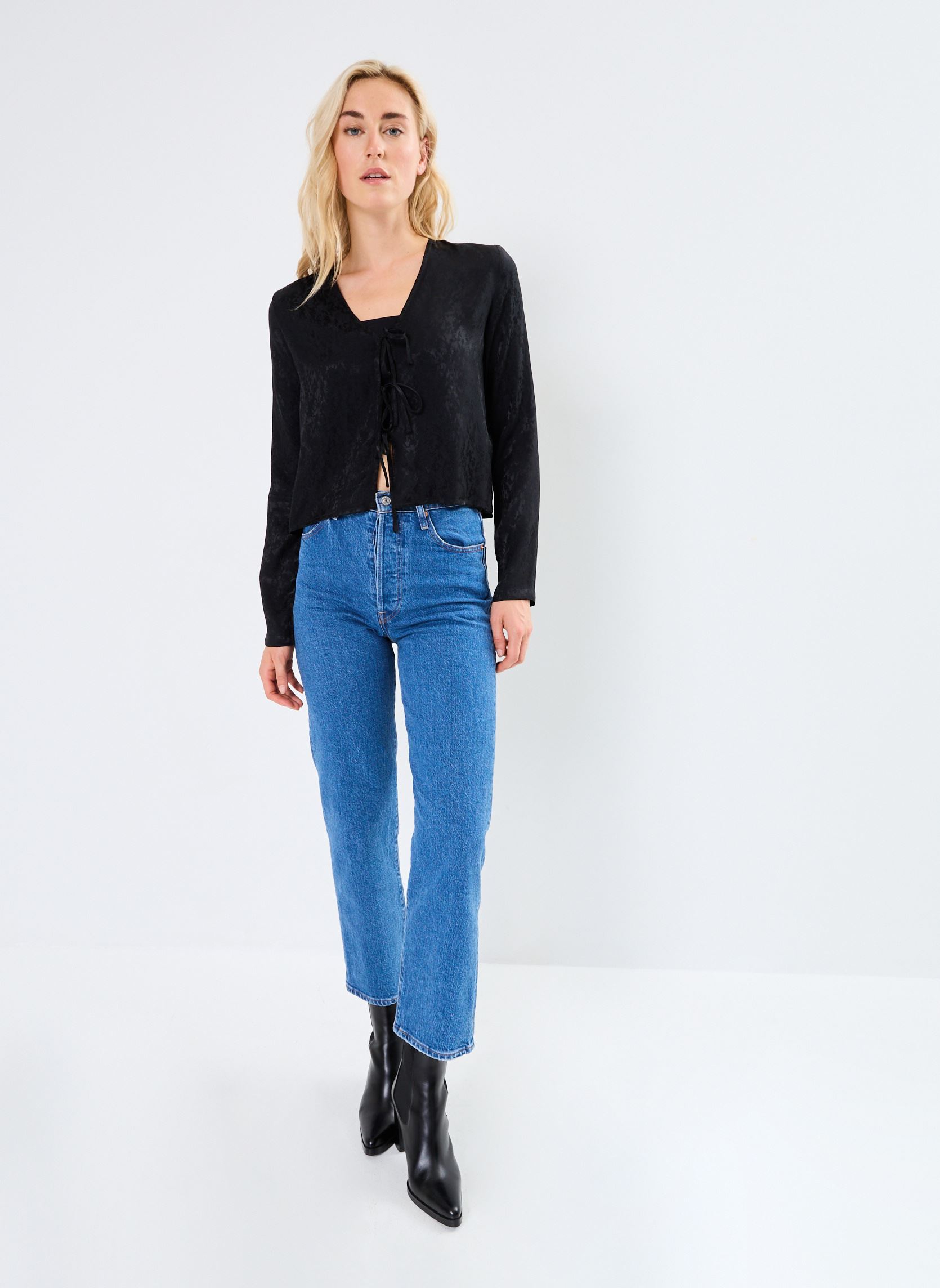 Blouses met lange mouwen Nuccia dames zwart Grace & Mila Blouses met lange mouwen Nuccia dames zwart NOIR