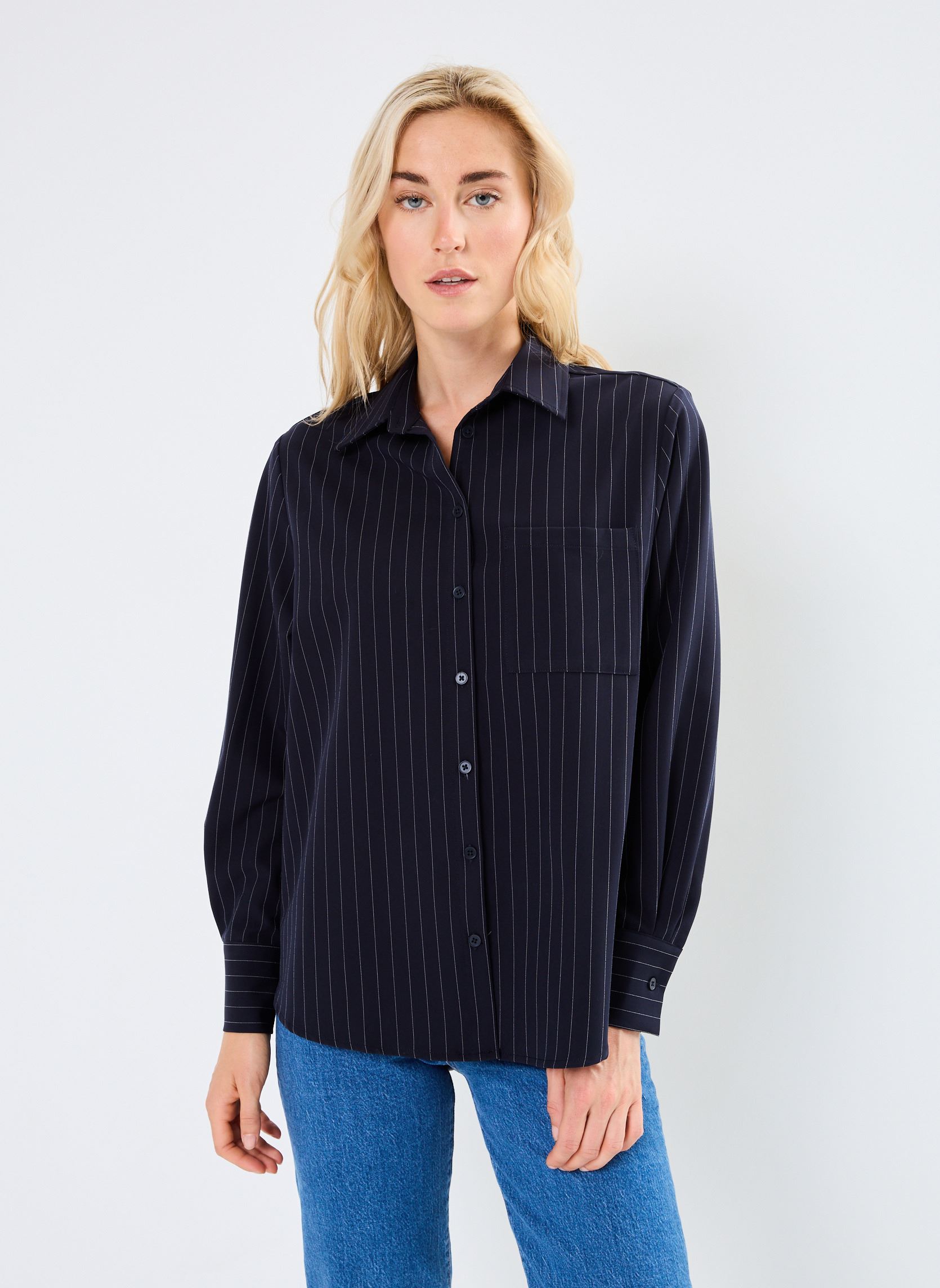 Langarm-Hemden Nawelle damen blau Grace & Mila Langarm-Hemden Nawelle damen blau Marine