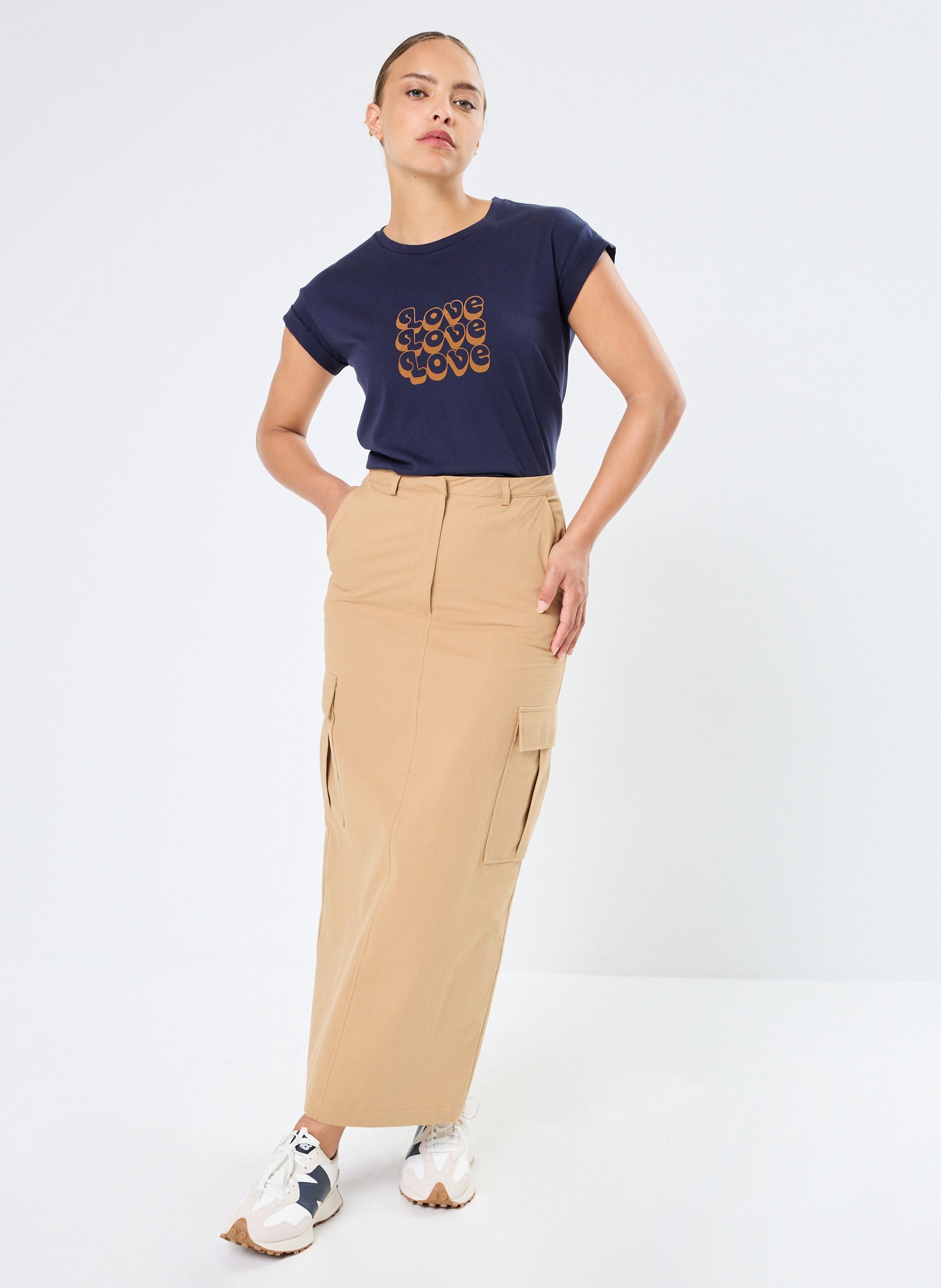 Jupes longues Newyork femme marron Grace & Mila Jupes longues Newyork femme marron CAMEL