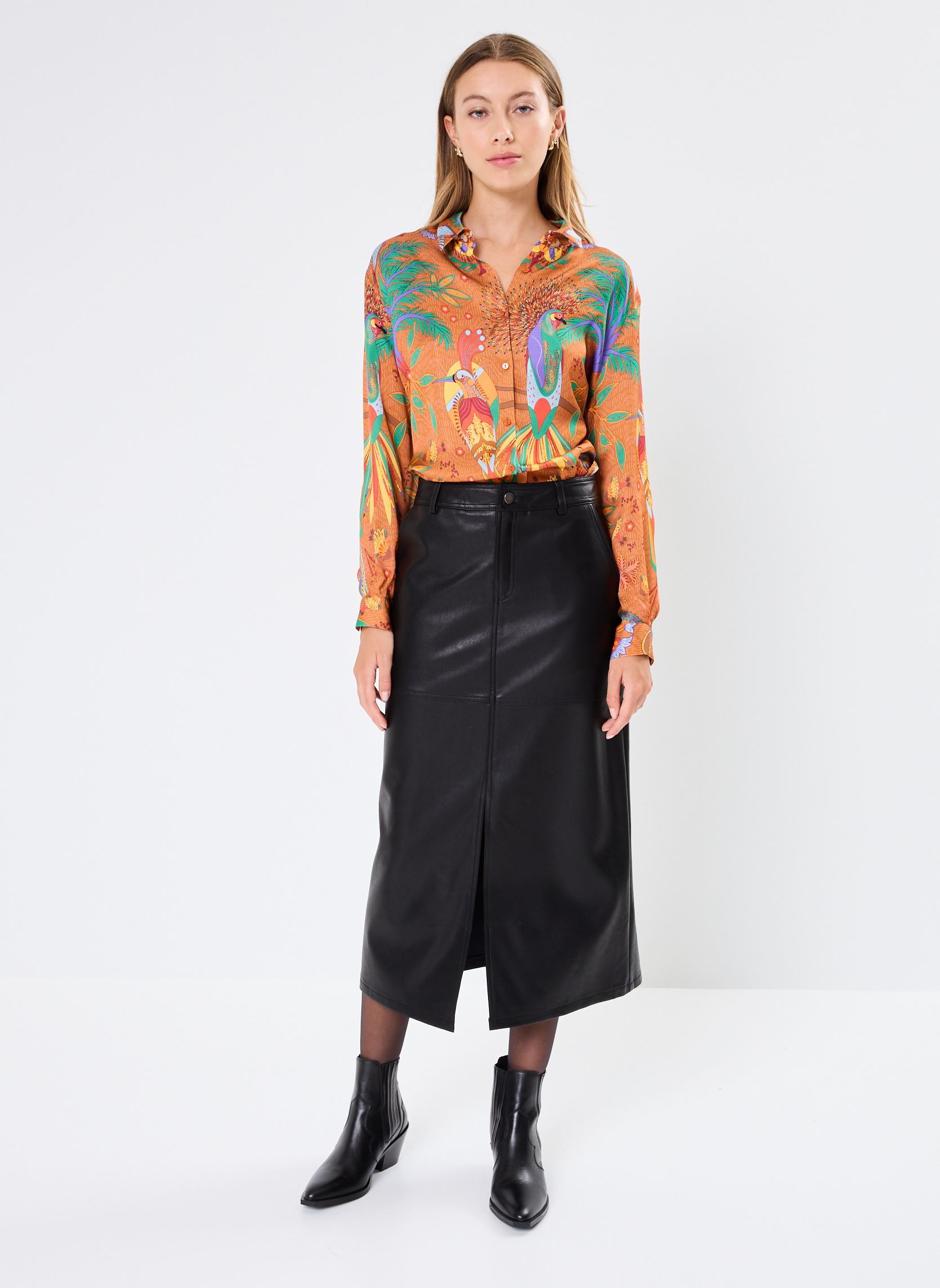 Jupes mi-longues Nory femme noir Grace & Mila Jupes mi-longues Nory femme noir Noir