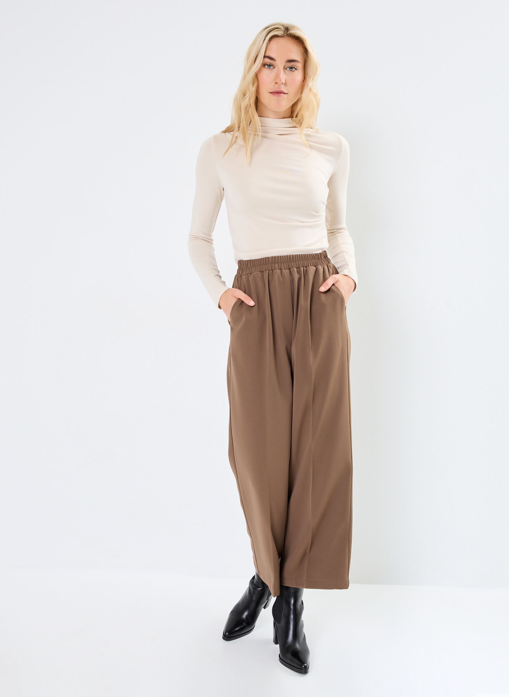 Pantalons droit Noblesse femme vert Grace & Mila Pantalons droit Noblesse femme vert KAKI