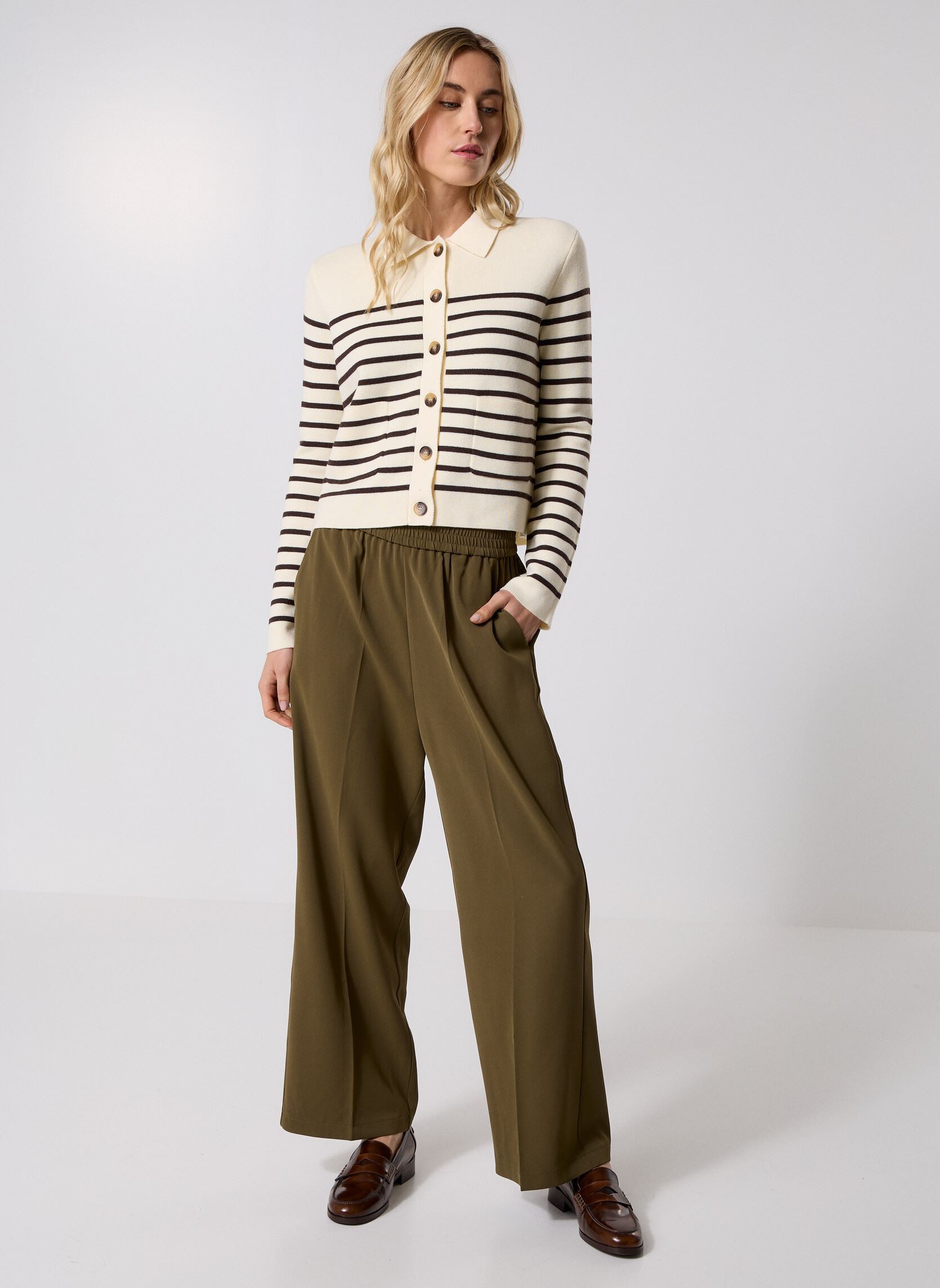 Rechte broeken Noblesse dames groen Grace & Mila Rechte broeken Noblesse dames groen Vert foret