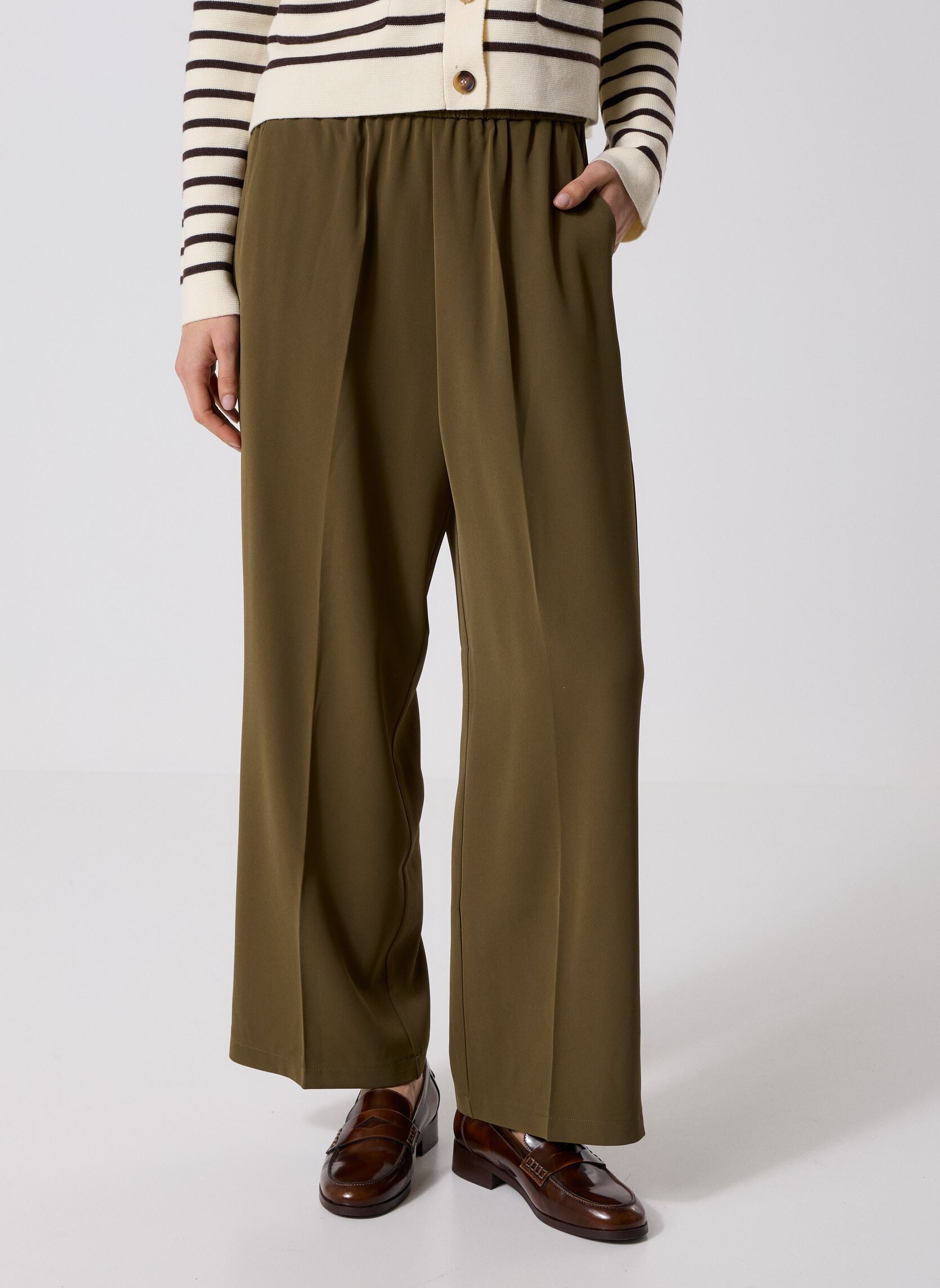 Rechte broeken Noblesse dames groen Grace & Mila Rechte broeken Noblesse dames groen Vert foret