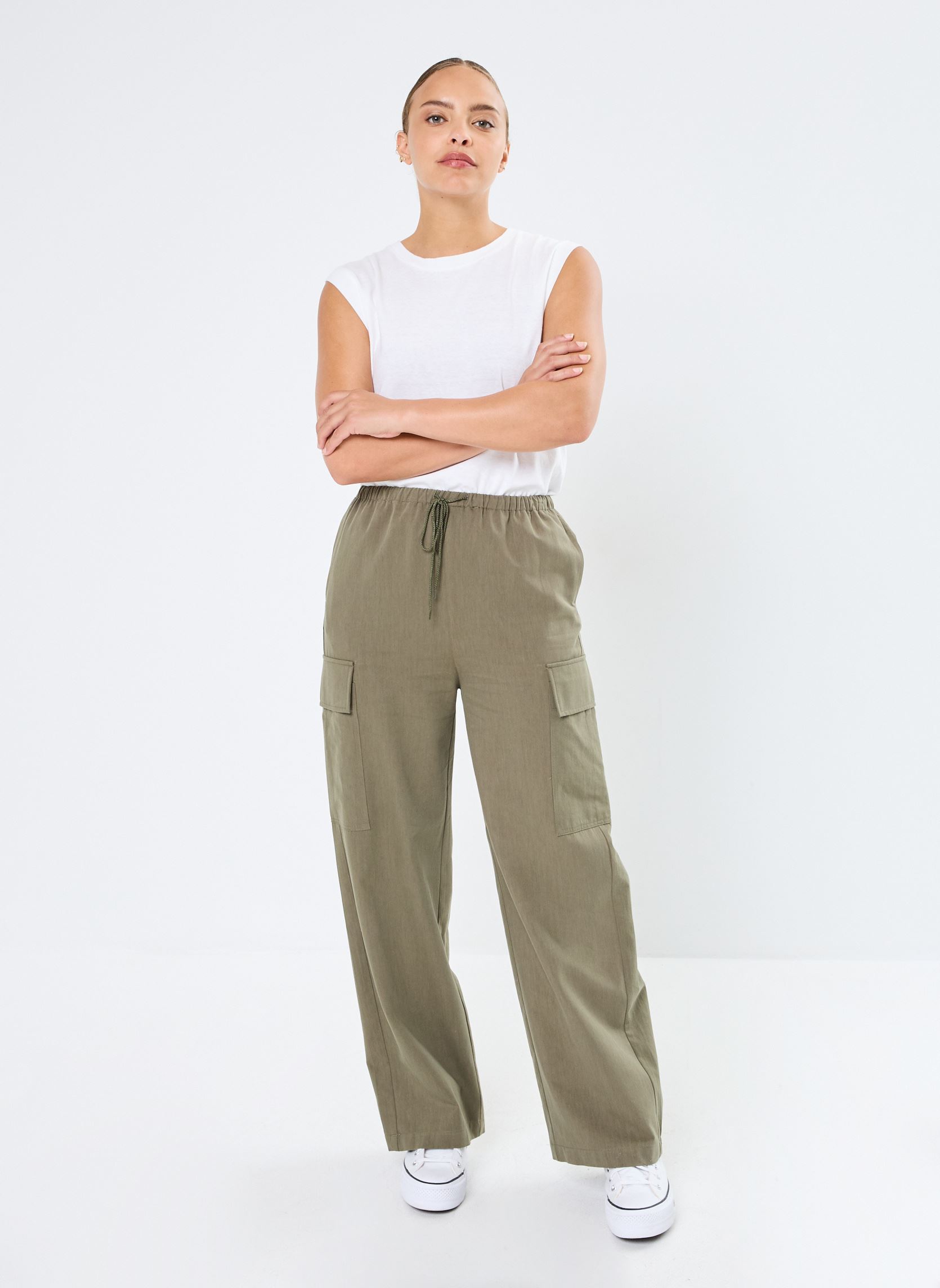 Pantalons droit Now femme vert Grace & Mila Pantalons droit Now femme vert KAKI