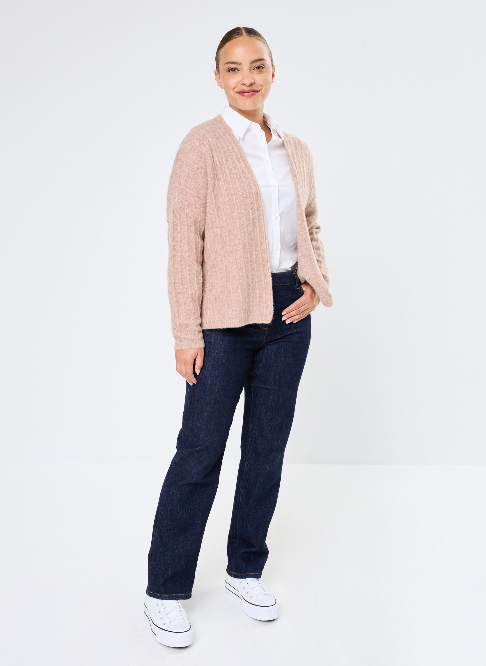 Gilets Nando femme marron Grace & Mila Gilets Nando femme marron Taupe