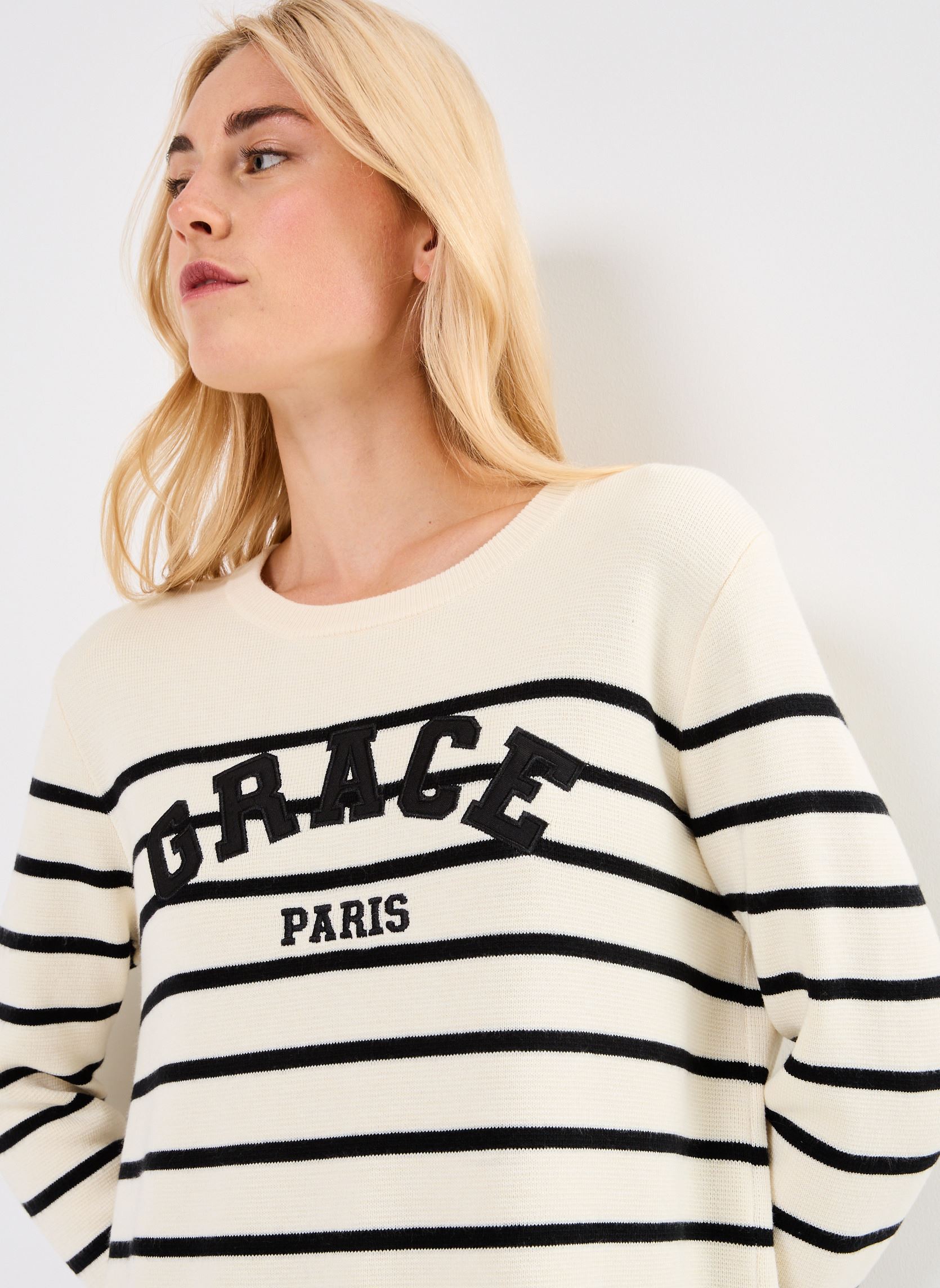 Pulls Nahia femme blanc Grace & Mila Pulls Nahia femme blanc Ecru
