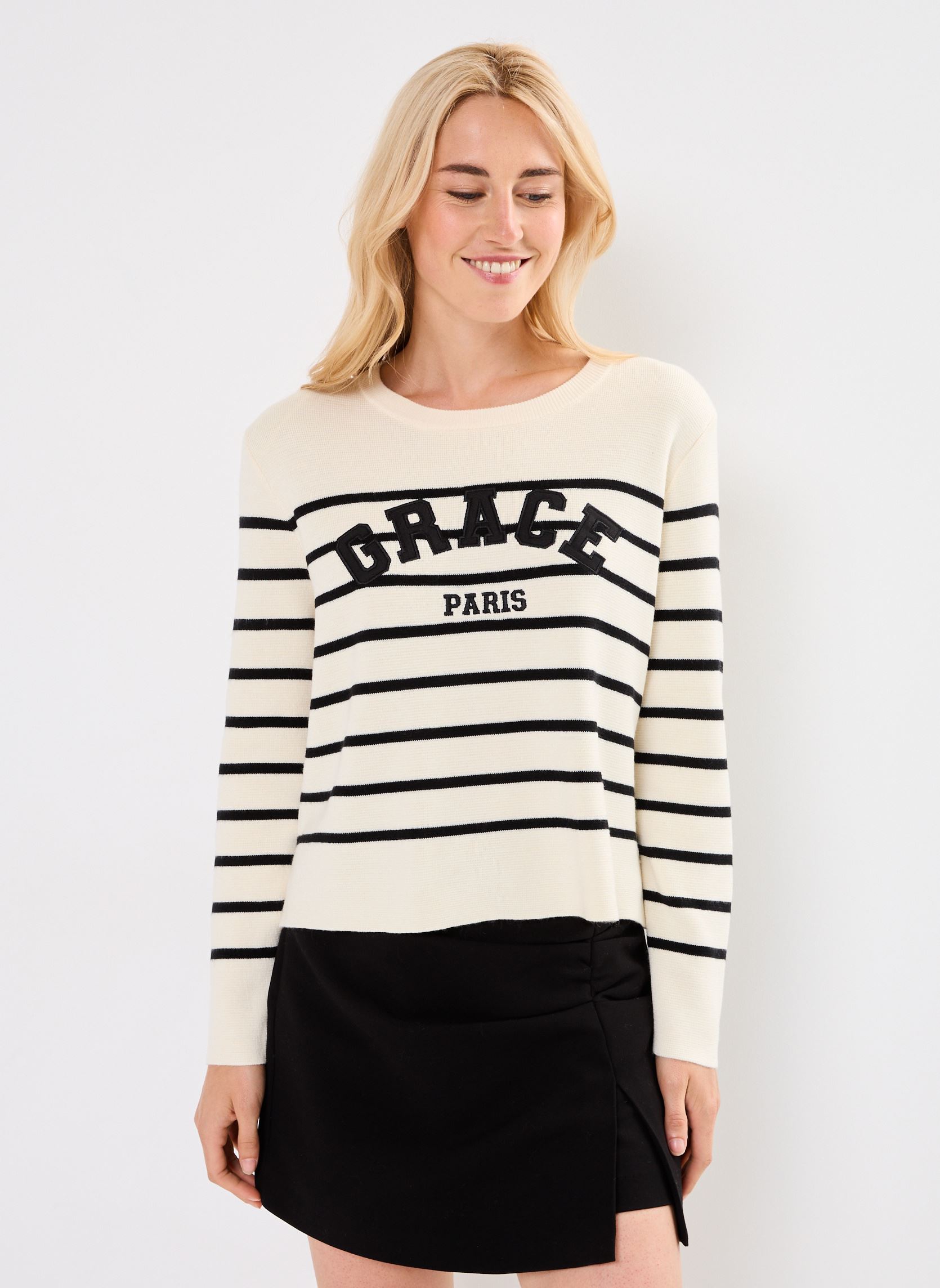Pulls Nahia femme blanc Grace & Mila Pulls Nahia femme blanc Ecru