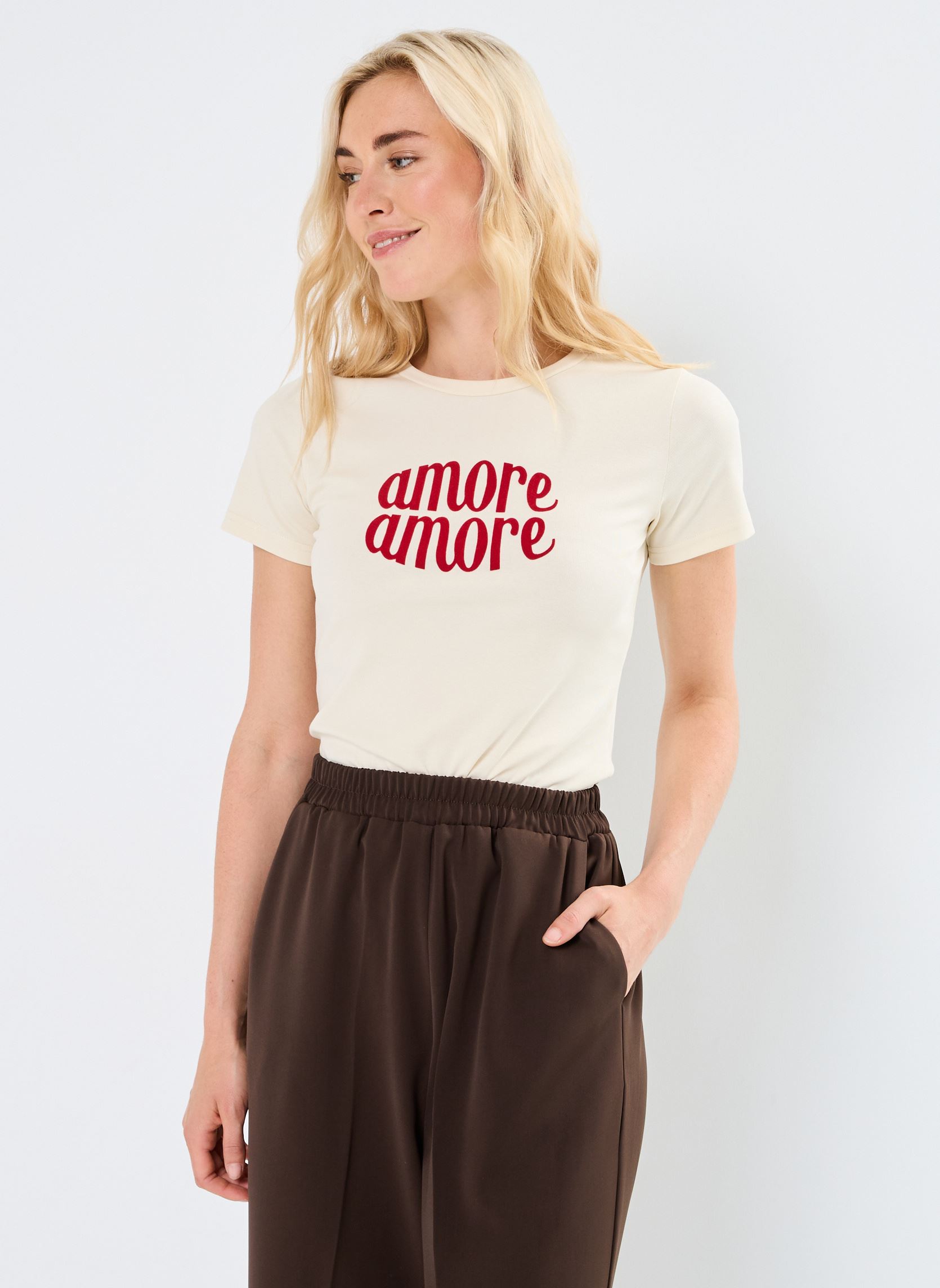 T-shirt a maniche corte Nicolette donna beige Grace & Mila T-shirt a maniche corte Nicolette donna beige Beige
