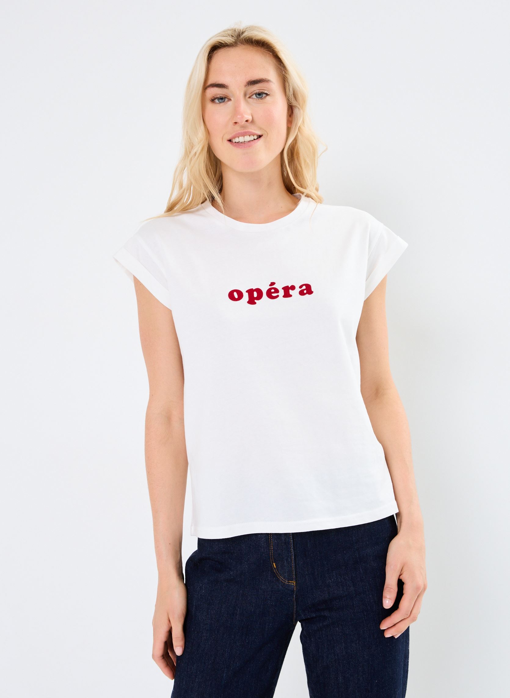 Kurzarm-T-Shirts Noodle damen weiß Grace & Mila Kurzarm-T-Shirts Noodle damen weiß Ecru
