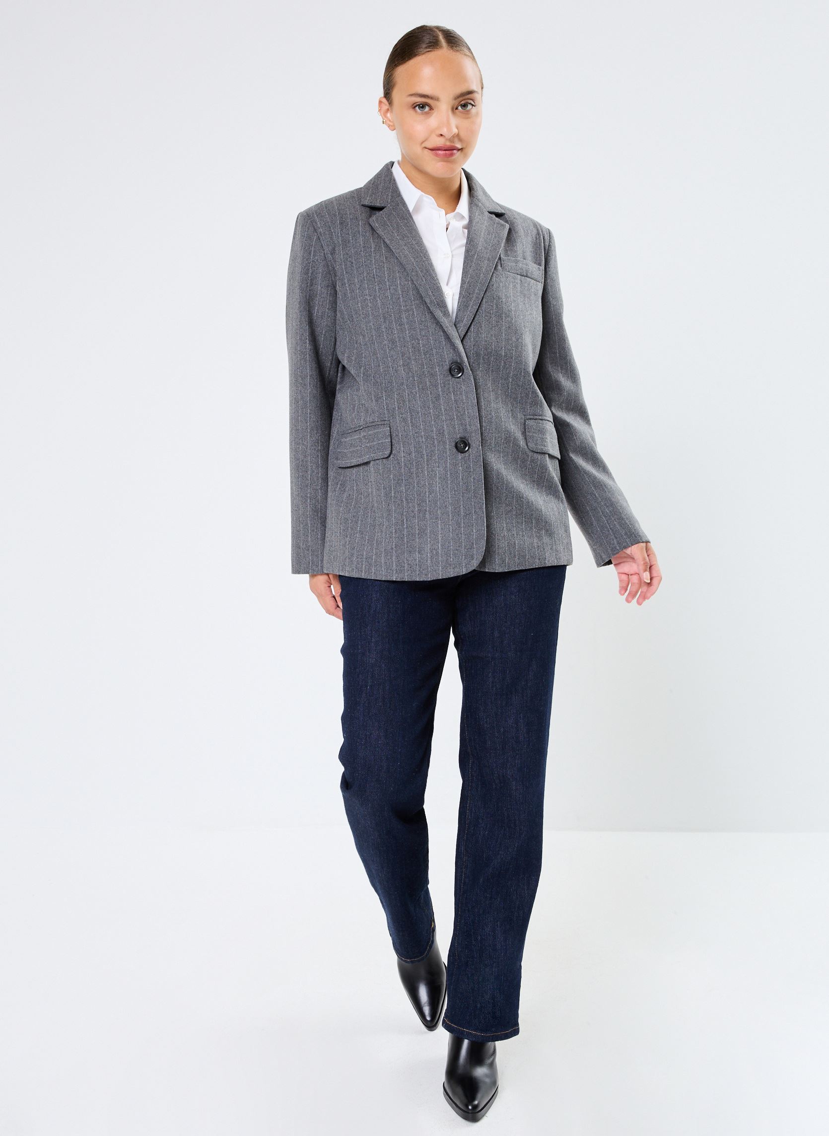 Blazer Nikita dames grijs Grace & Mila Blazer Nikita dames grijs Anthracite