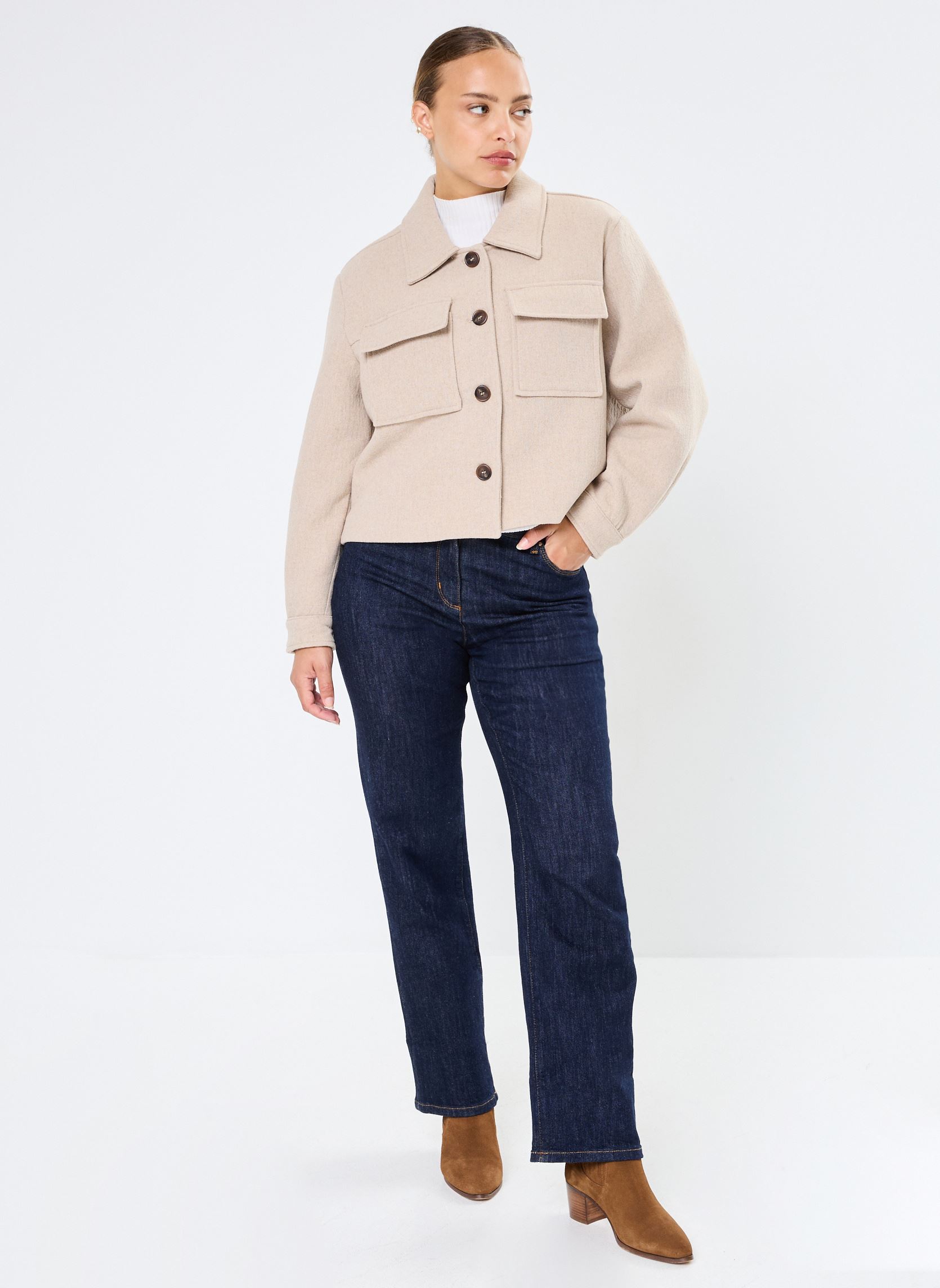 Blousons Novembre femme beige Grace & Mila Blousons Novembre femme beige Sable