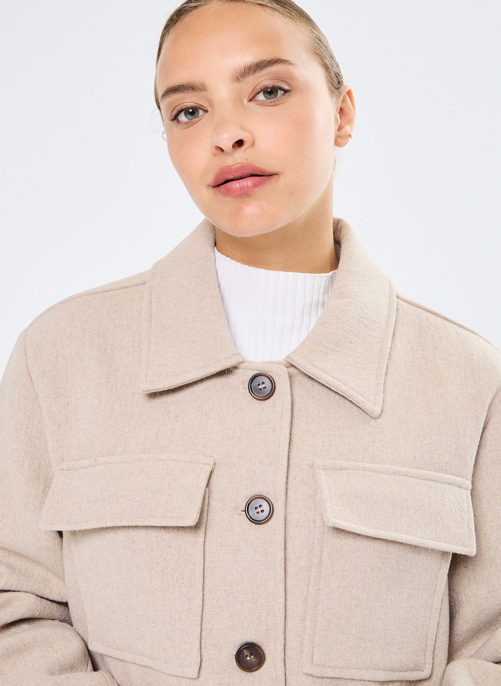 Blousons Novembre femme beige Grace & Mila Blousons Novembre femme beige Sable