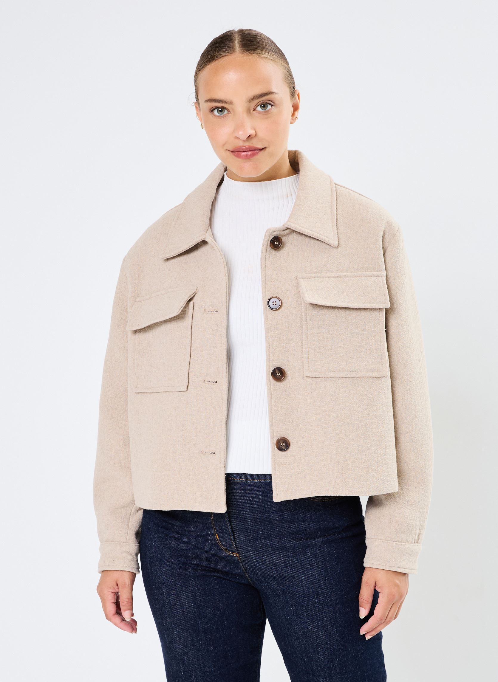 Blousons Novembre femme beige Grace & Mila Blousons Novembre femme beige Sable