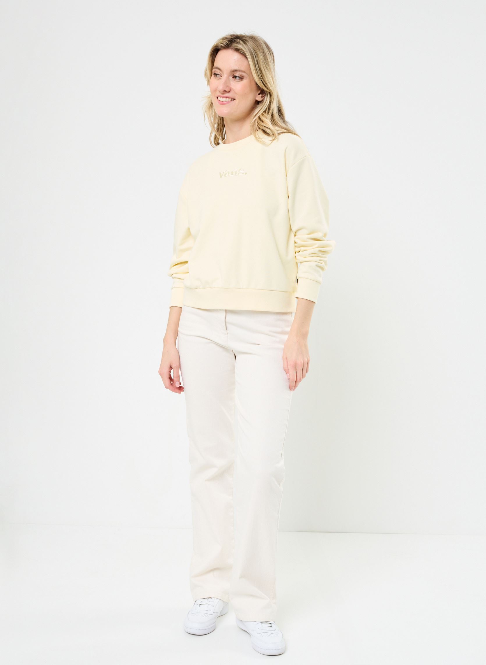 Sweatshirts W Essential Ft Rlx Crew femme jaune Vans Sweatshirts W Essential Ft Rlx Crew femme jaune LEMON ICING