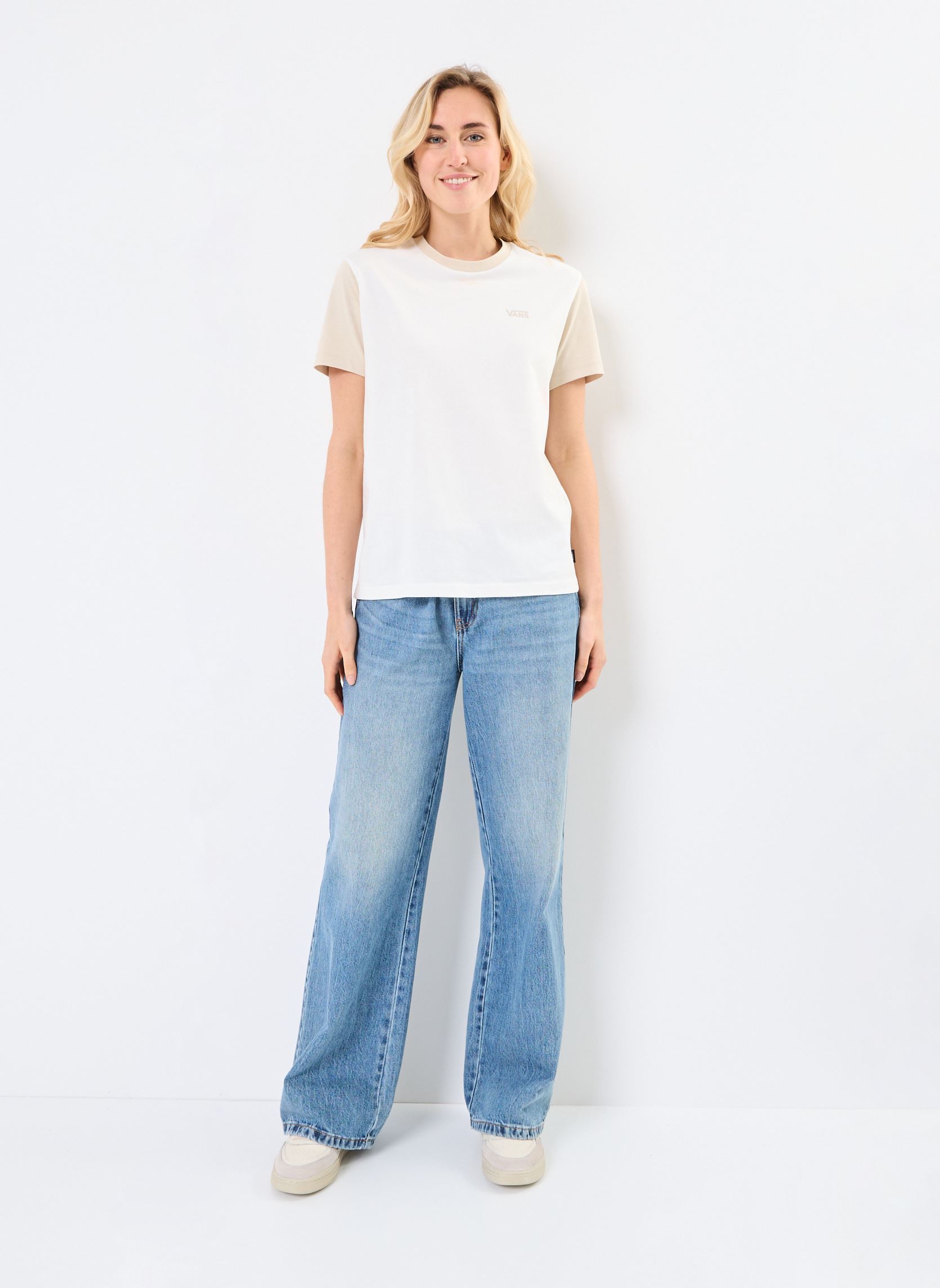 Tee-shirts manches courtes Colorblock Bff Tee femme beige Vans Tee-shirts manches courtes Colorblock Bff Tee femme beige MARSHMALLOW-OATMEAL