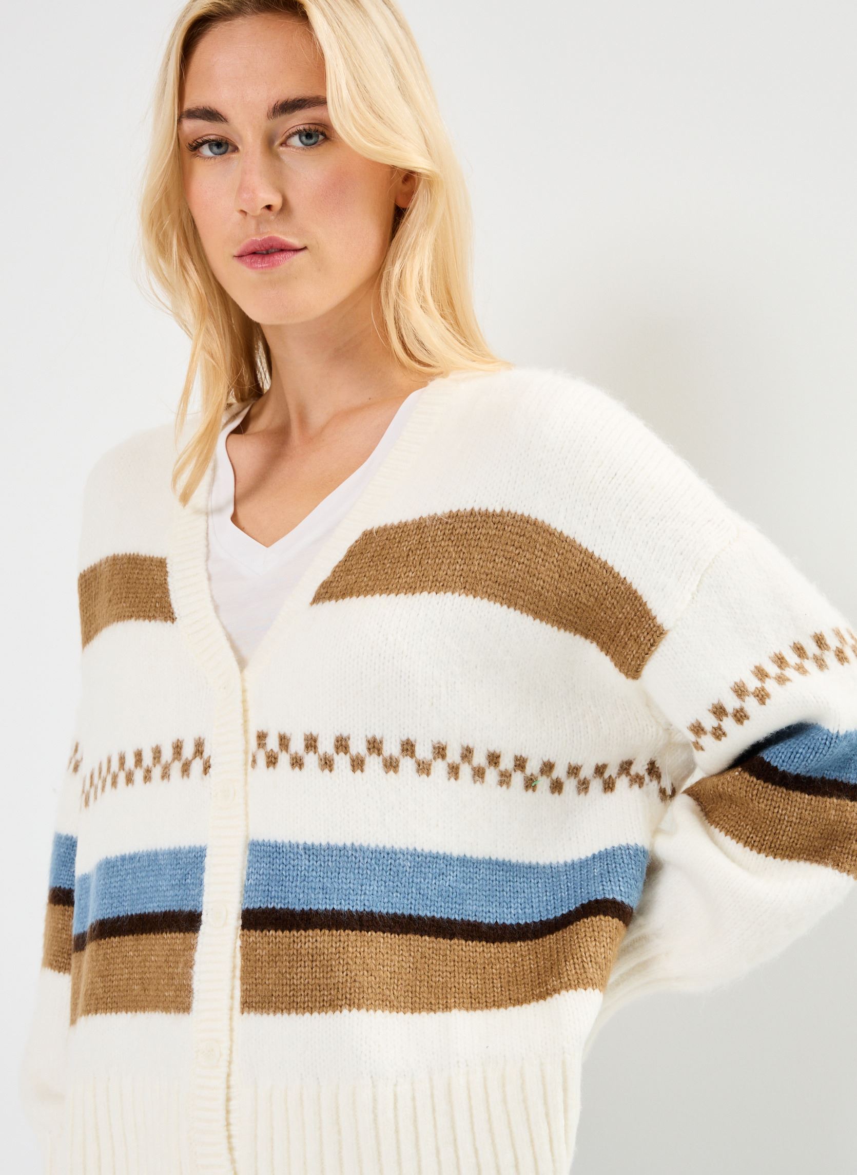 Gilets Valerie Stripe Cardigan femme multicolore Vans Gilets Valerie Stripe Cardigan femme multicolore MARSHMALLOW
