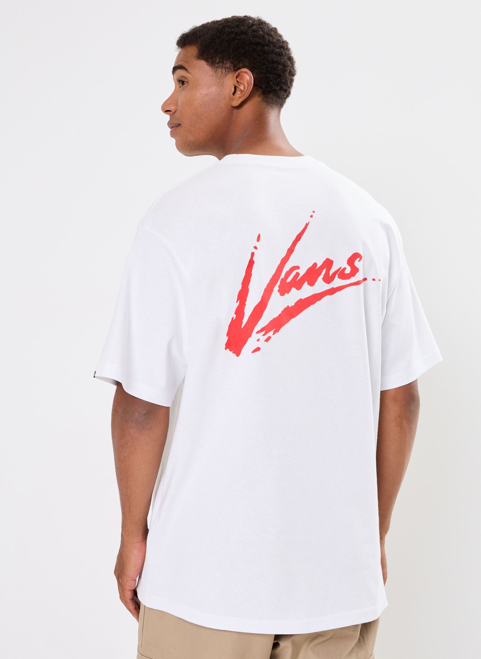 Tee-shirts manches courtes Dettori Loose ss homme blanc Vans Tee-shirts manches courtes Dettori Loose ss homme blanc WHITE-RACING RED