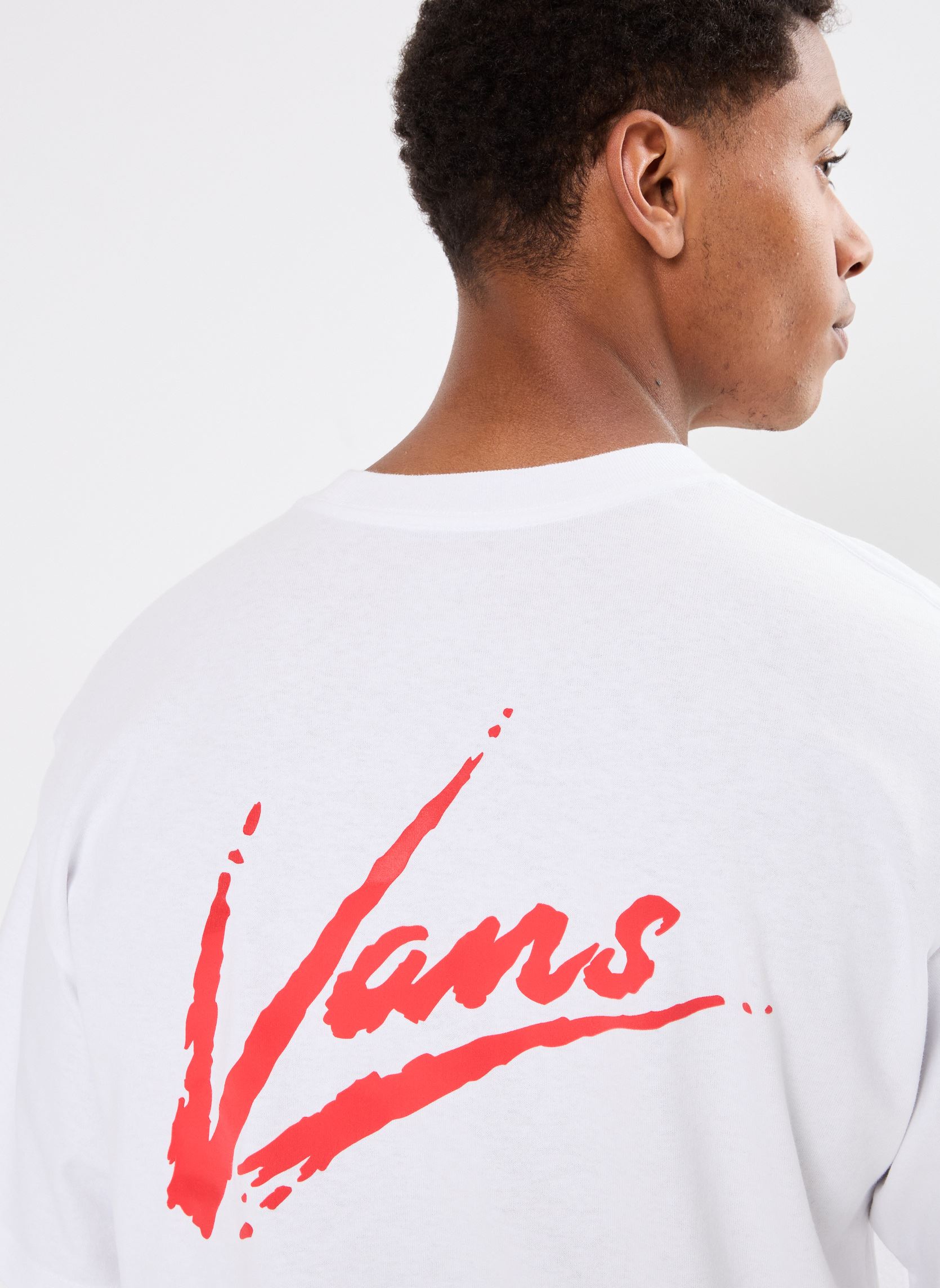 Tee-shirts manches courtes Dettori Loose ss homme blanc Vans Tee-shirts manches courtes Dettori Loose ss homme blanc WHITE-RACING RED