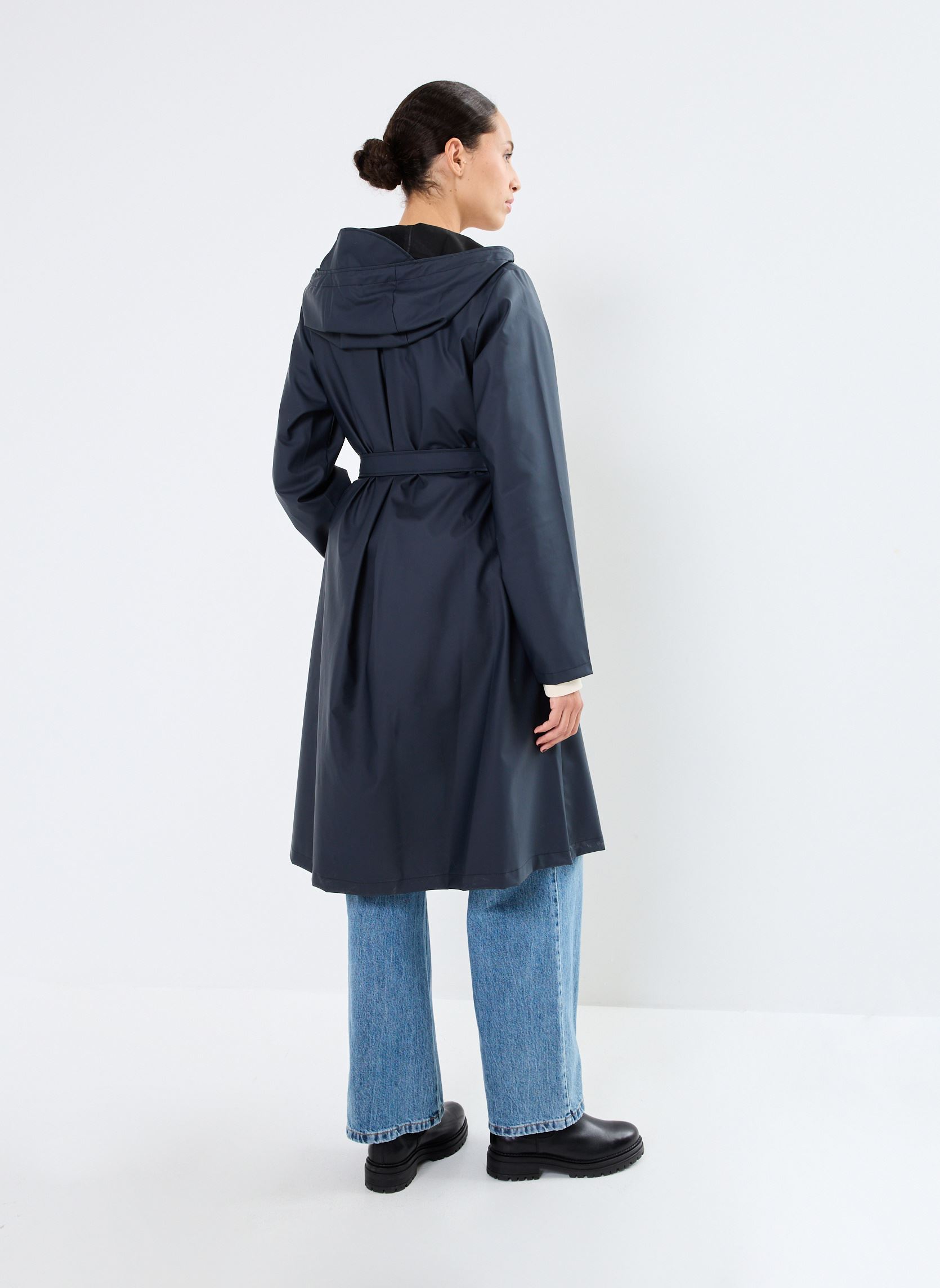 Vestes imperméable A-Line Longer W Jacket W3 femme bleu Rains Vestes imperméable A-Line Longer W Jacket W3 femme bleu NAVY