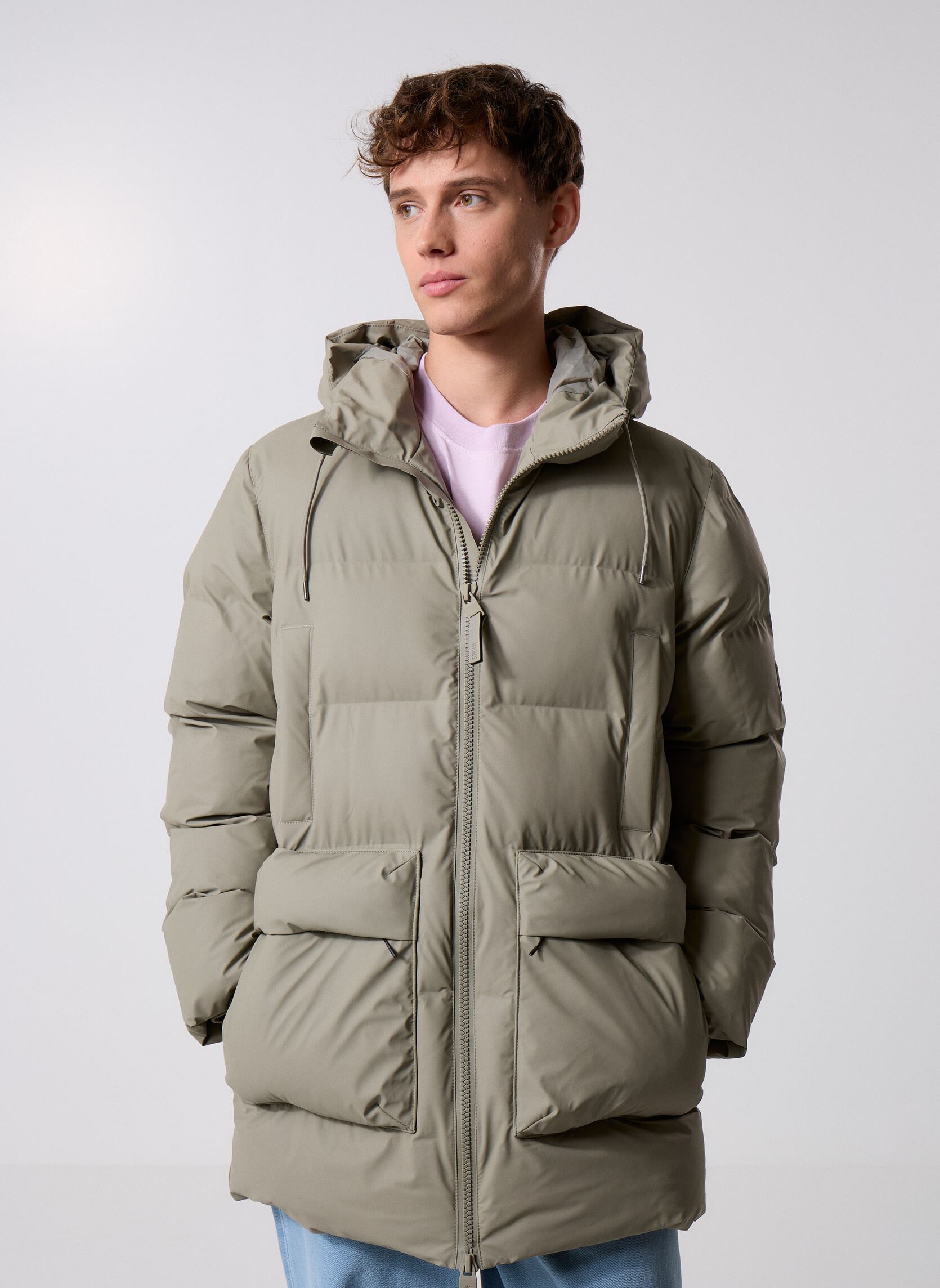Daunenjacken Alta Long Puffer Cargo Jacket W3T4 herren grün Rains Daunenjacken Alta Long Puffer Cargo Jacket W3T4 herren grün DRIFT