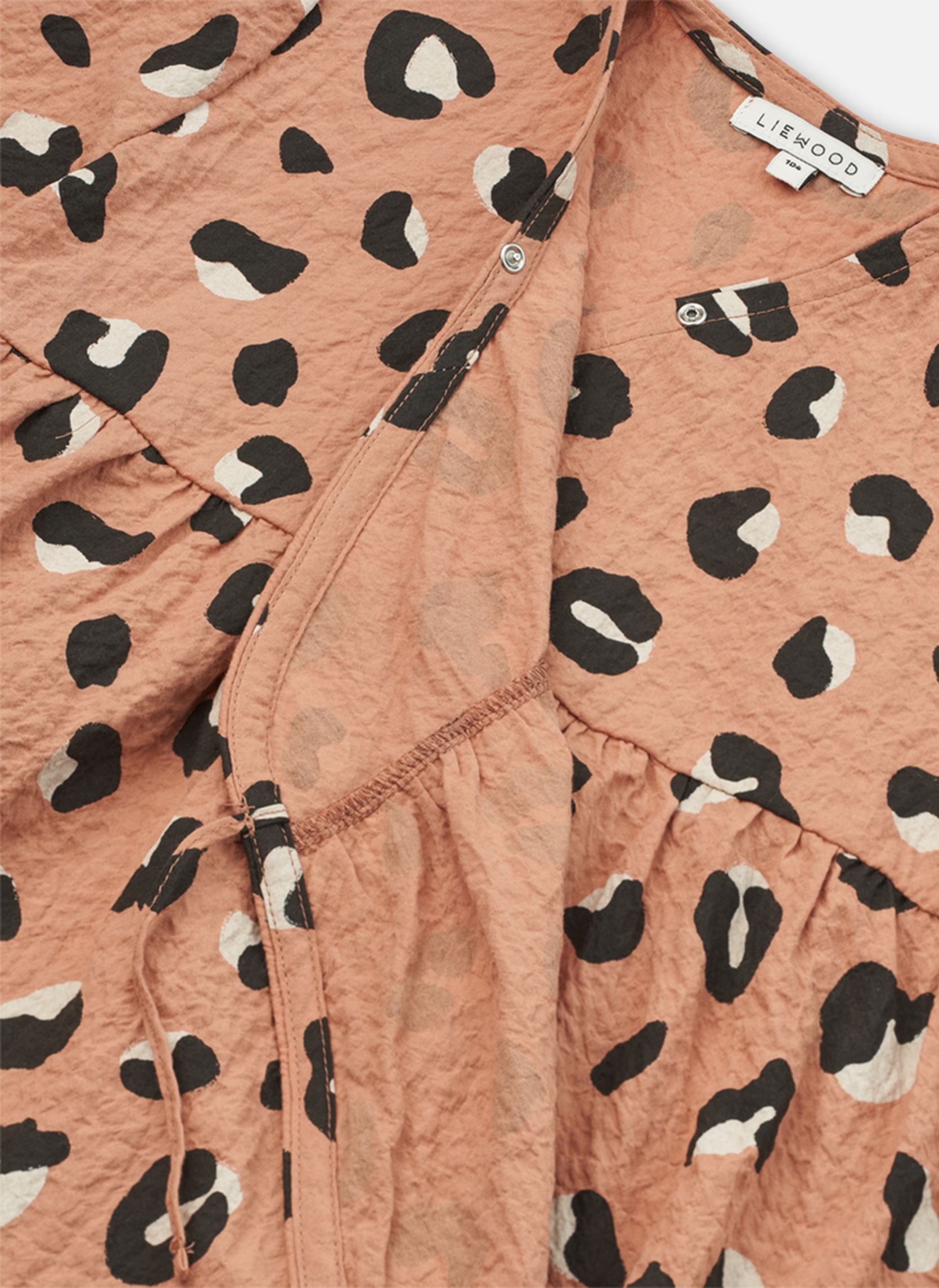 Jurken Cleo Printed Dress meisjes roze Liewood Jurken Cleo Printed Dress meisjes roze Wild Leo / Tuscany rose