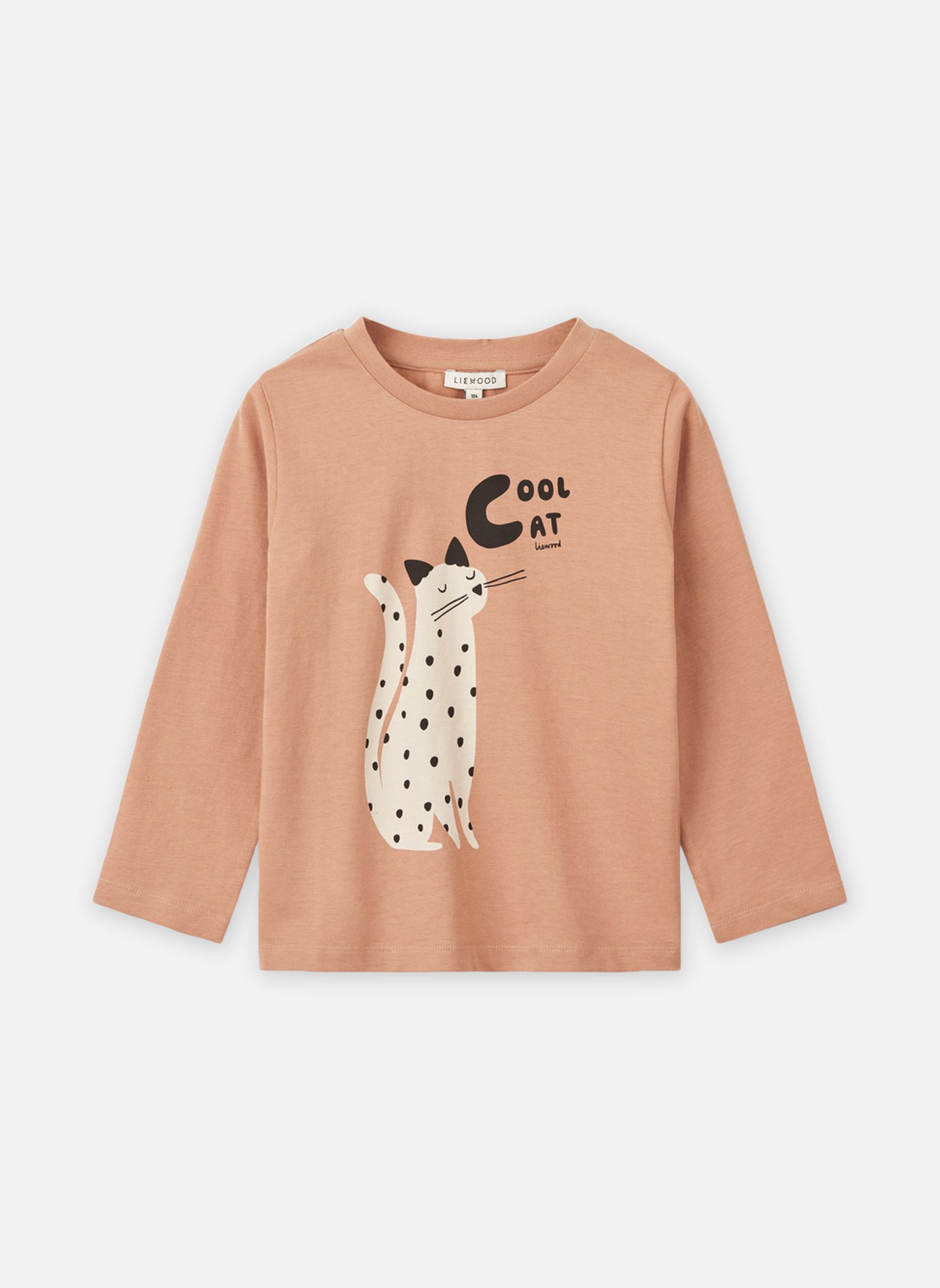 Tee-shirts manches longues Apia Placement Longsleeve T-shirt rose Liewood Tee-shirts manches longues Apia Placement Longsleeve T-shirt rose CAT / TUSCANY ROSE