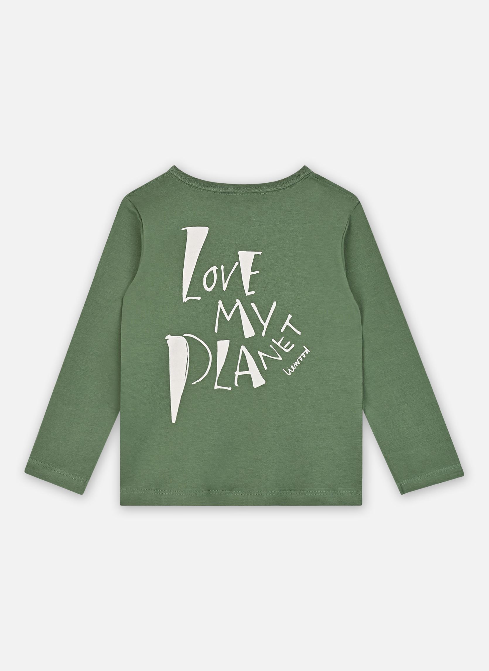 Tee-shirts manches longues Apia Placement Longsleeve T-shirt vert Liewood Tee-shirts manches longues Apia Placement Longsleeve T-shirt vert LOVE MY PLANET / DUSTY IVY MUL