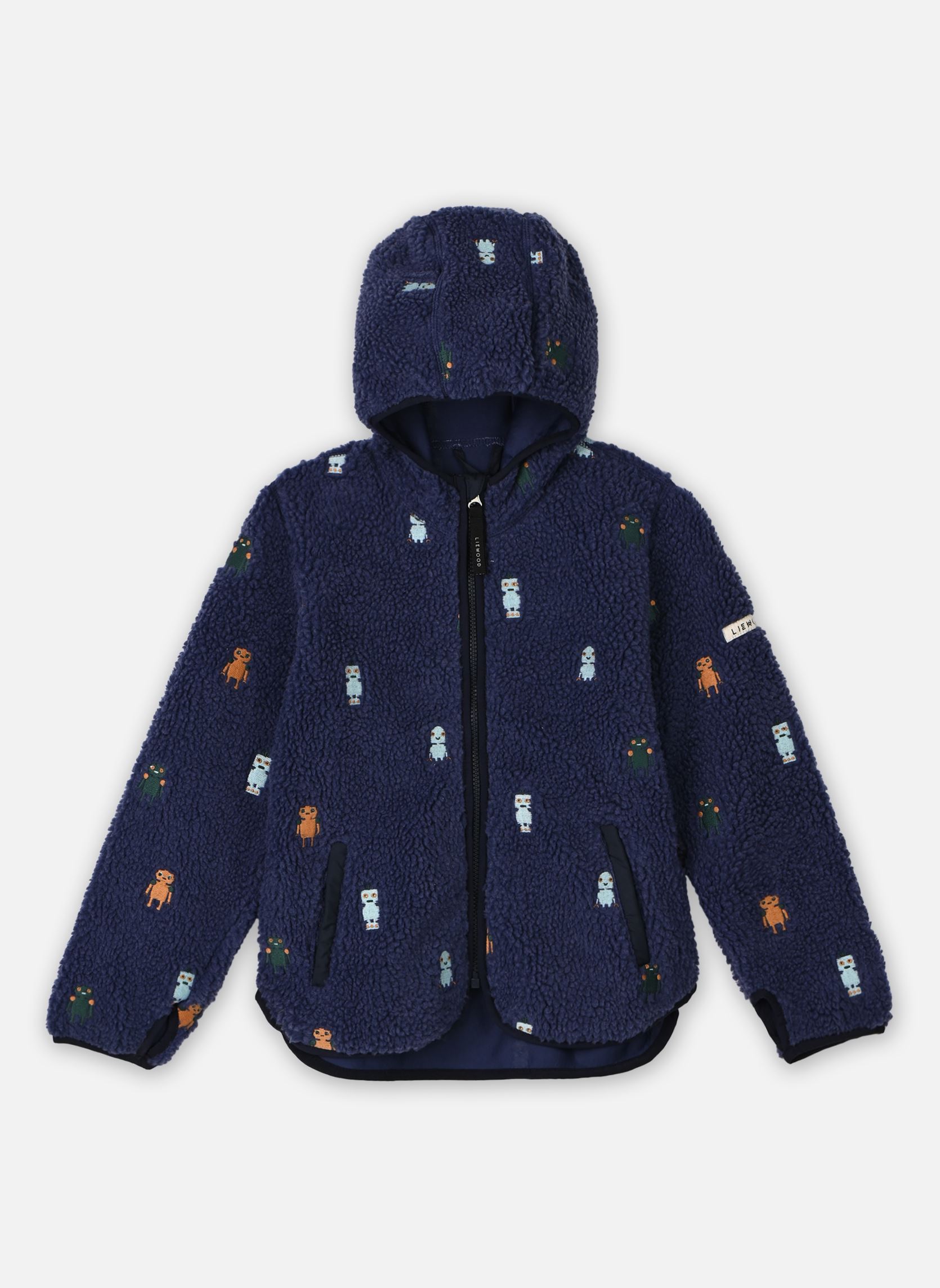 Fleece truien Mara Pile Jacket blauw Liewood Fleece truien Mara Pile Jacket blauw ROBOTS / INDIGO BLUE