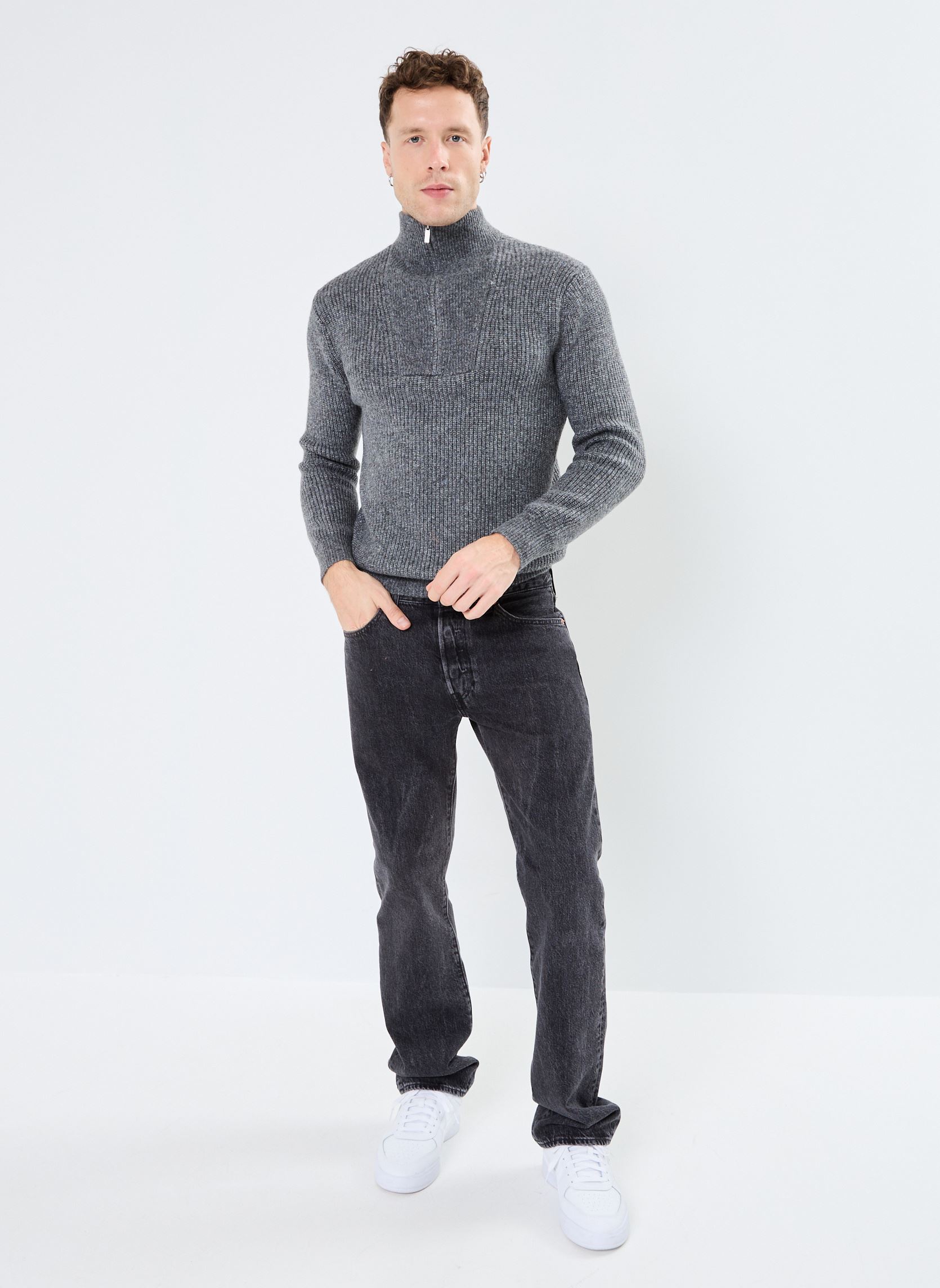 Pullover MONCAMIONNEUR herren grau MADE BY Pullover MONCAMIONNEUR herren grau GRIS CHINÉ FONCÉ