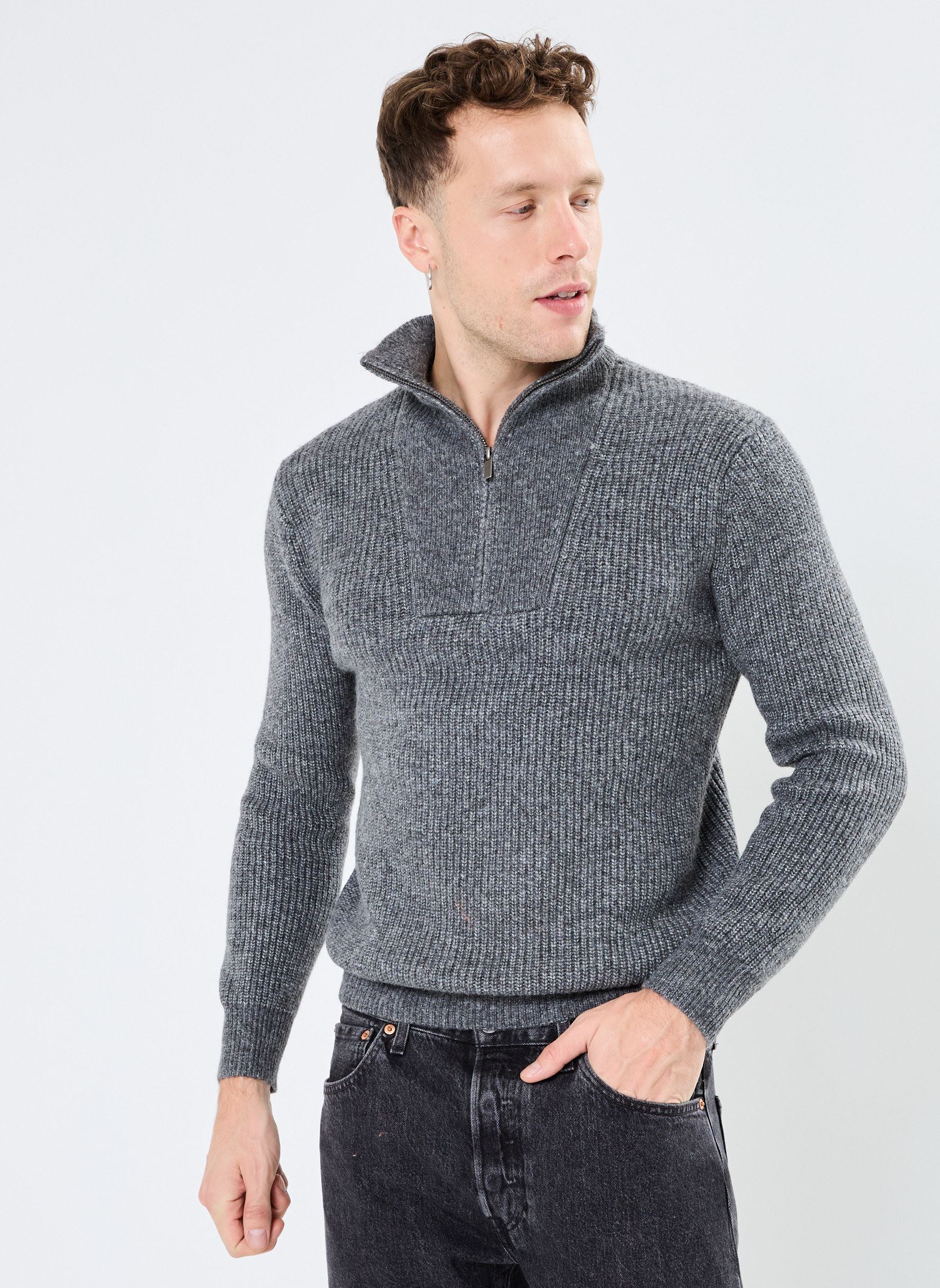 Pullover MONCAMIONNEUR herren grau MADE BY Pullover MONCAMIONNEUR herren grau GRIS CHINÉ FONCÉ