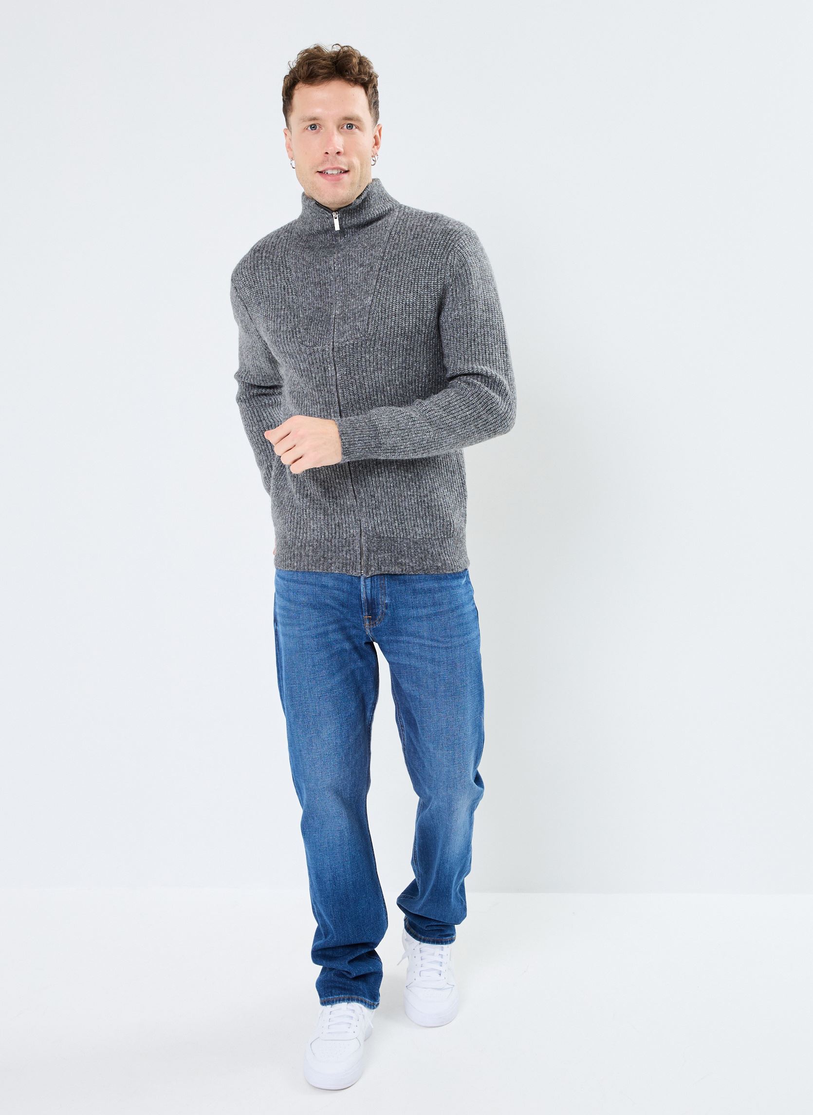 Gilets MONCAMIONNEUR-ZIP homme gris MADE BY Gilets MONCAMIONNEUR-ZIP homme gris GRIS CHINÉ FONCÉ