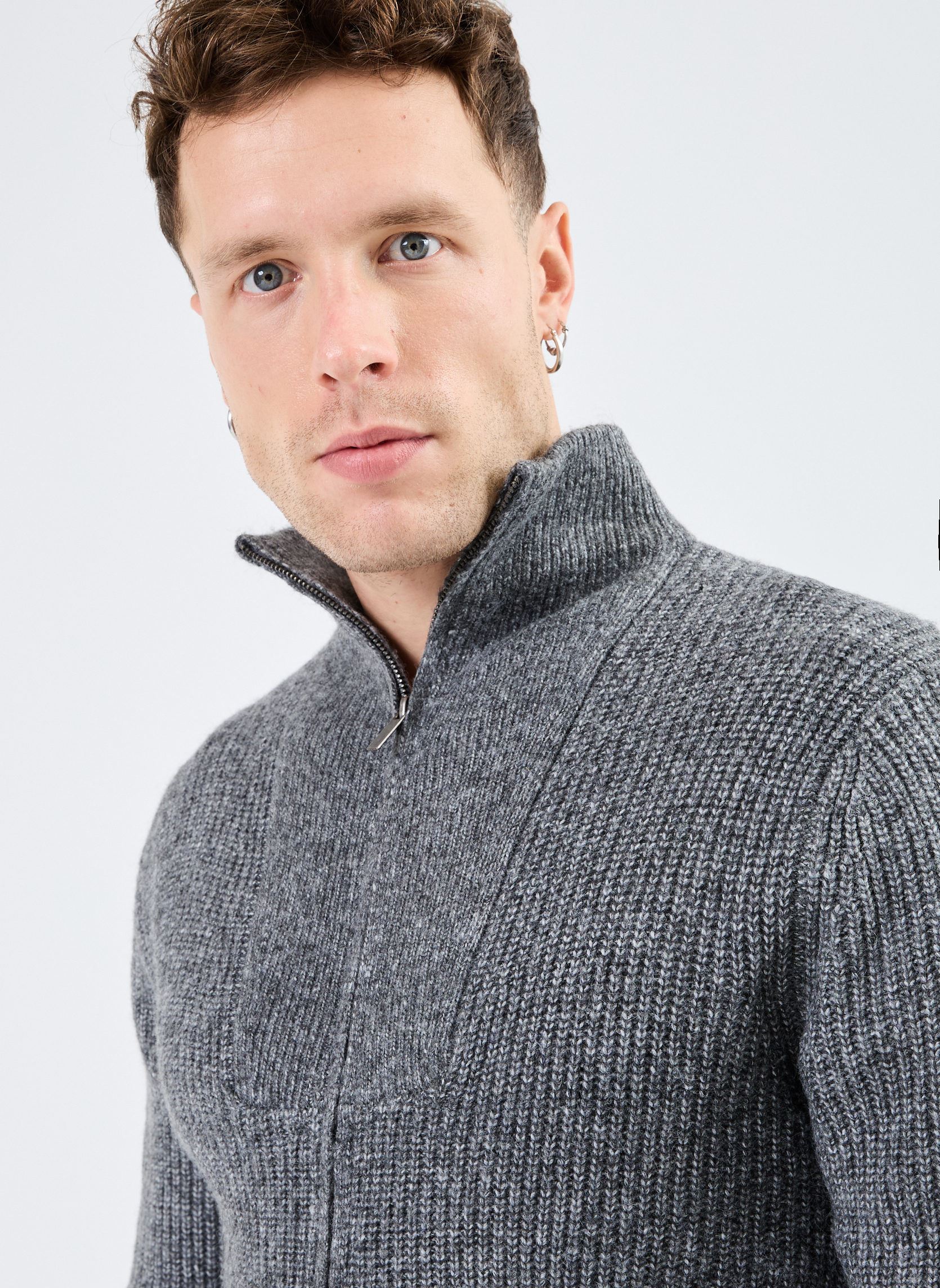 Gilets MONCAMIONNEUR-ZIP homme gris MADE BY Gilets MONCAMIONNEUR-ZIP homme gris GRIS CHINÉ FONCÉ