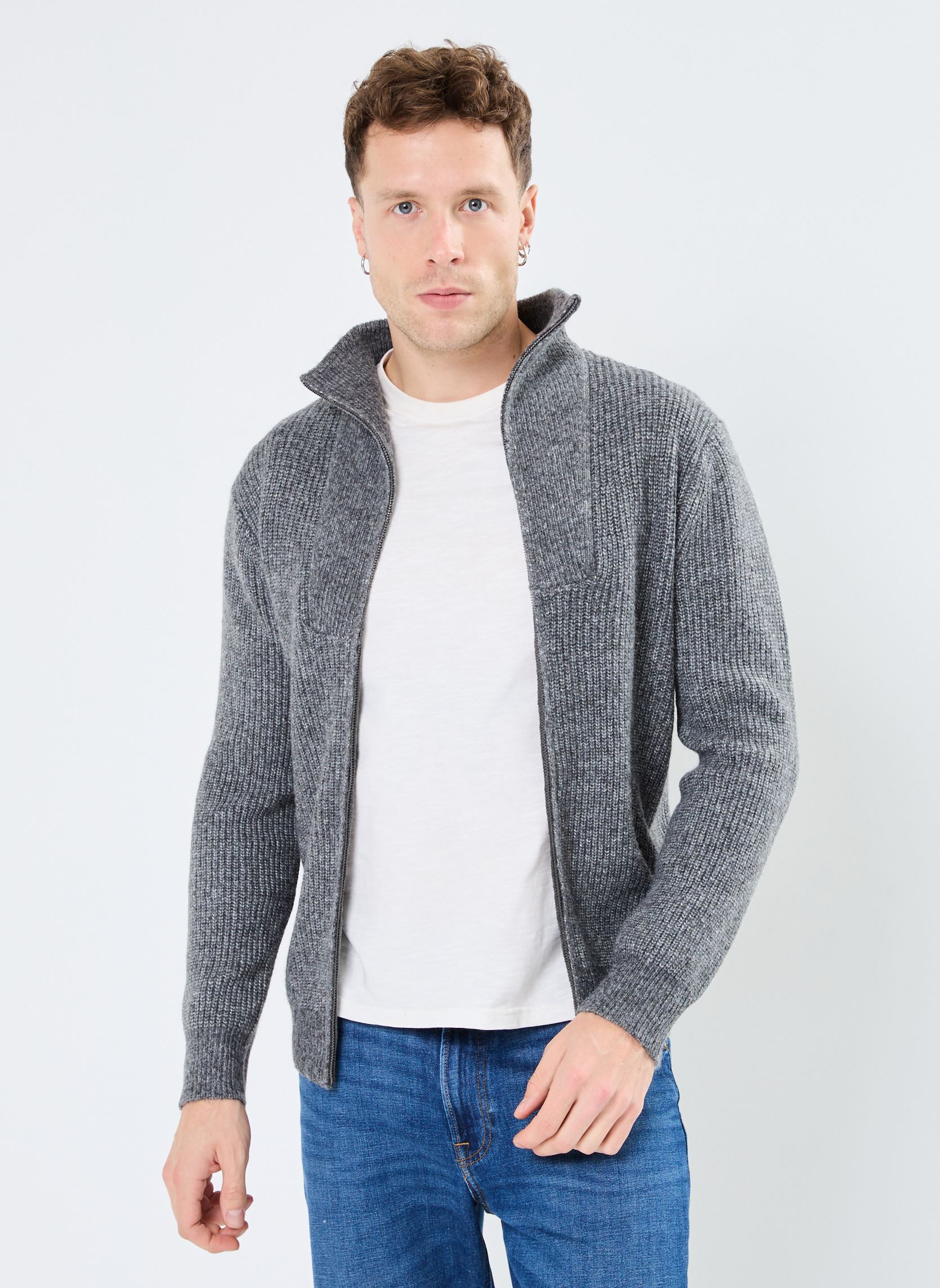 Gilets MONCAMIONNEUR-ZIP homme gris MADE BY Gilets MONCAMIONNEUR-ZIP homme gris GRIS CHINÉ FONCÉ