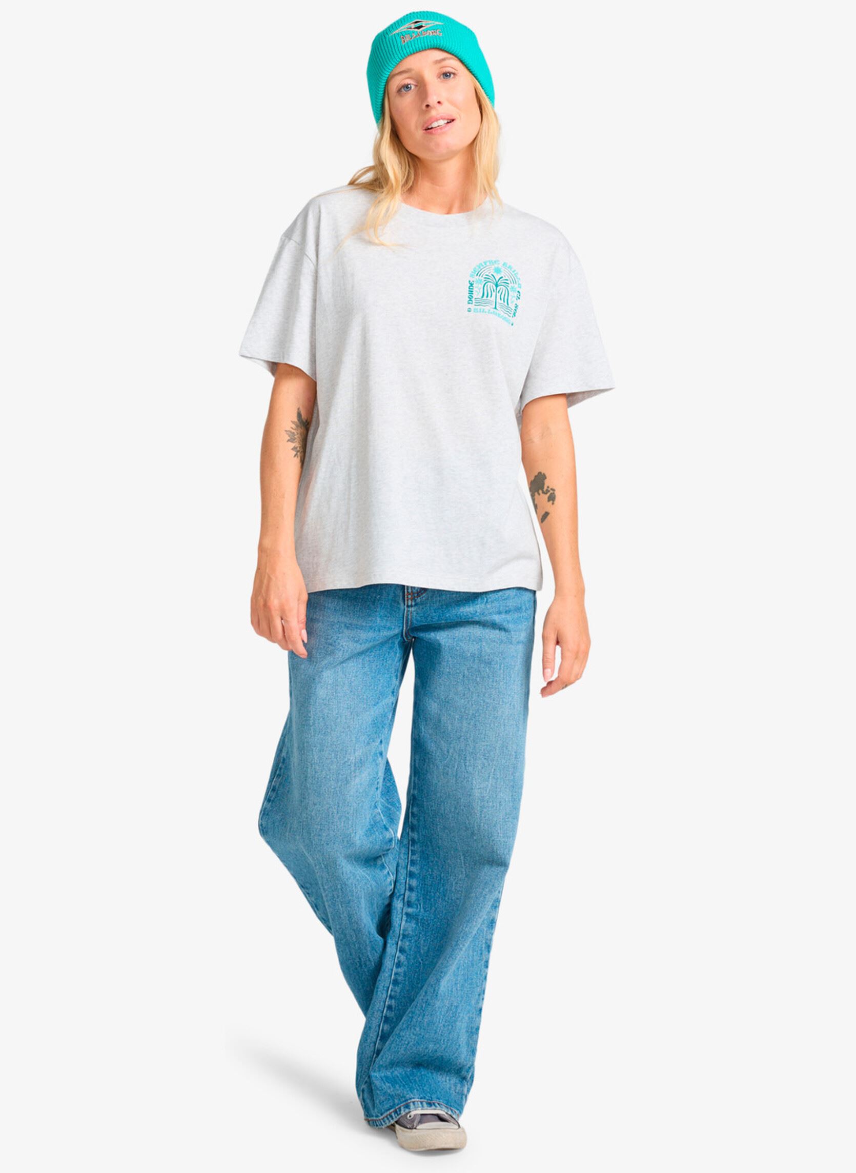 Tee-shirts manches courtes Always Looking femme gris Billabong Tee-shirts manches courtes Always Looking femme gris LIGHT GREY HEATHER