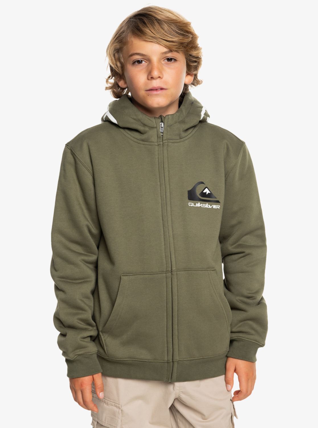 Sweaters met rits Bestwavesherpa jongens groen Quiksilver Sweaters met rits Bestwavesherpa jongens groen FOUR LEAF CLOVER