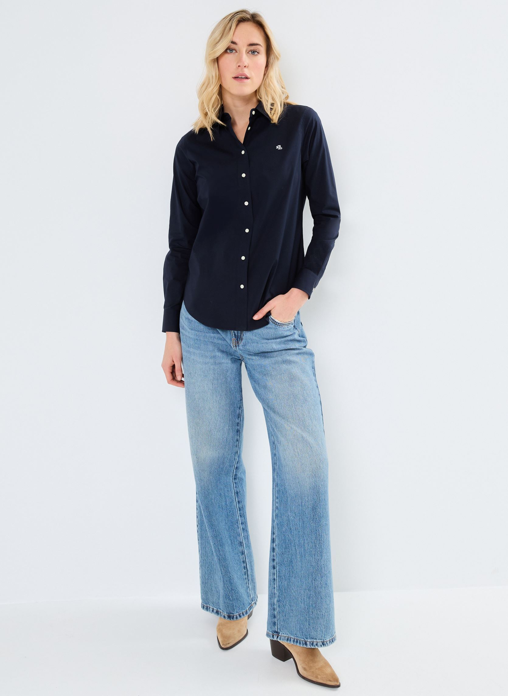 Chemises manches longues Jamelko-Long Sleeve-Shirt femme bleu Lauren Ralph Lauren Chemises manches longues Jamelko-Long Sleeve-Shirt femme bleu LAUREN NAVY